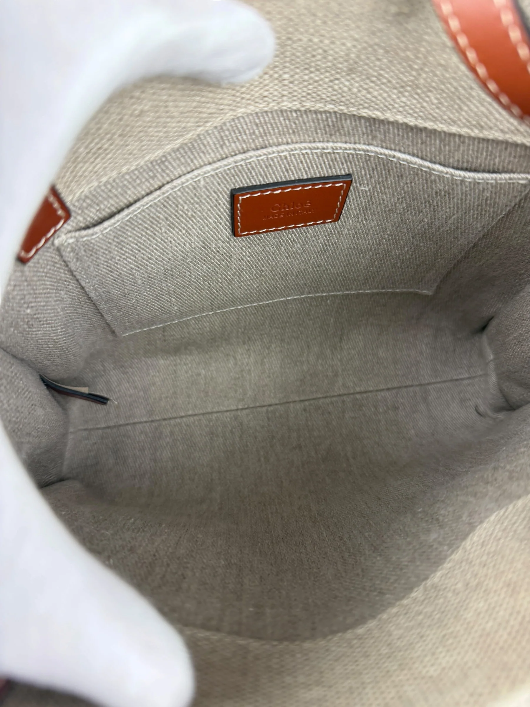 Chloé Beige Canvas S Woody Tote - Image 13