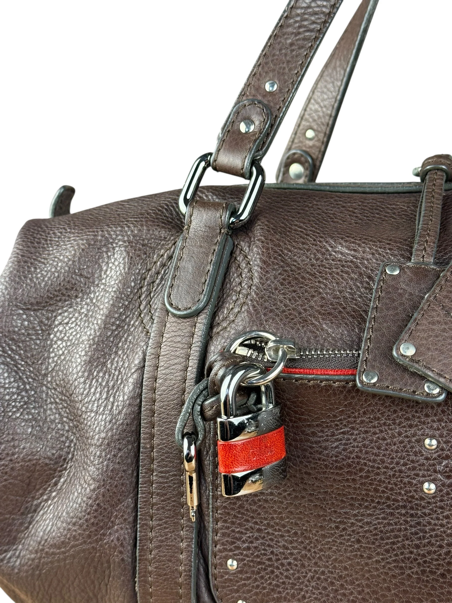 Chloé Brown Leather Mr. Paddington Boston Bag - Image 5