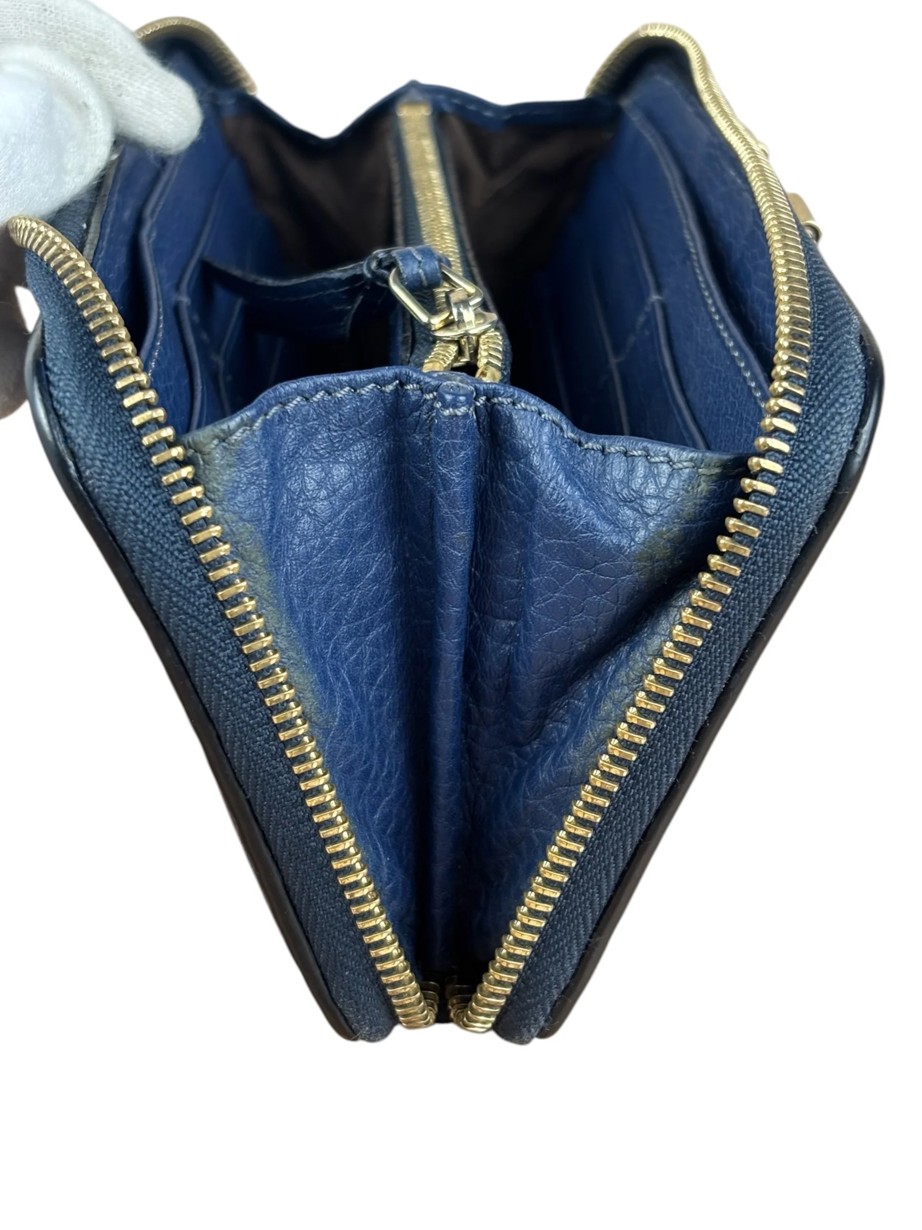 Chloé Dark Blue Leather Marcie Long Zip Wallet - Image 6