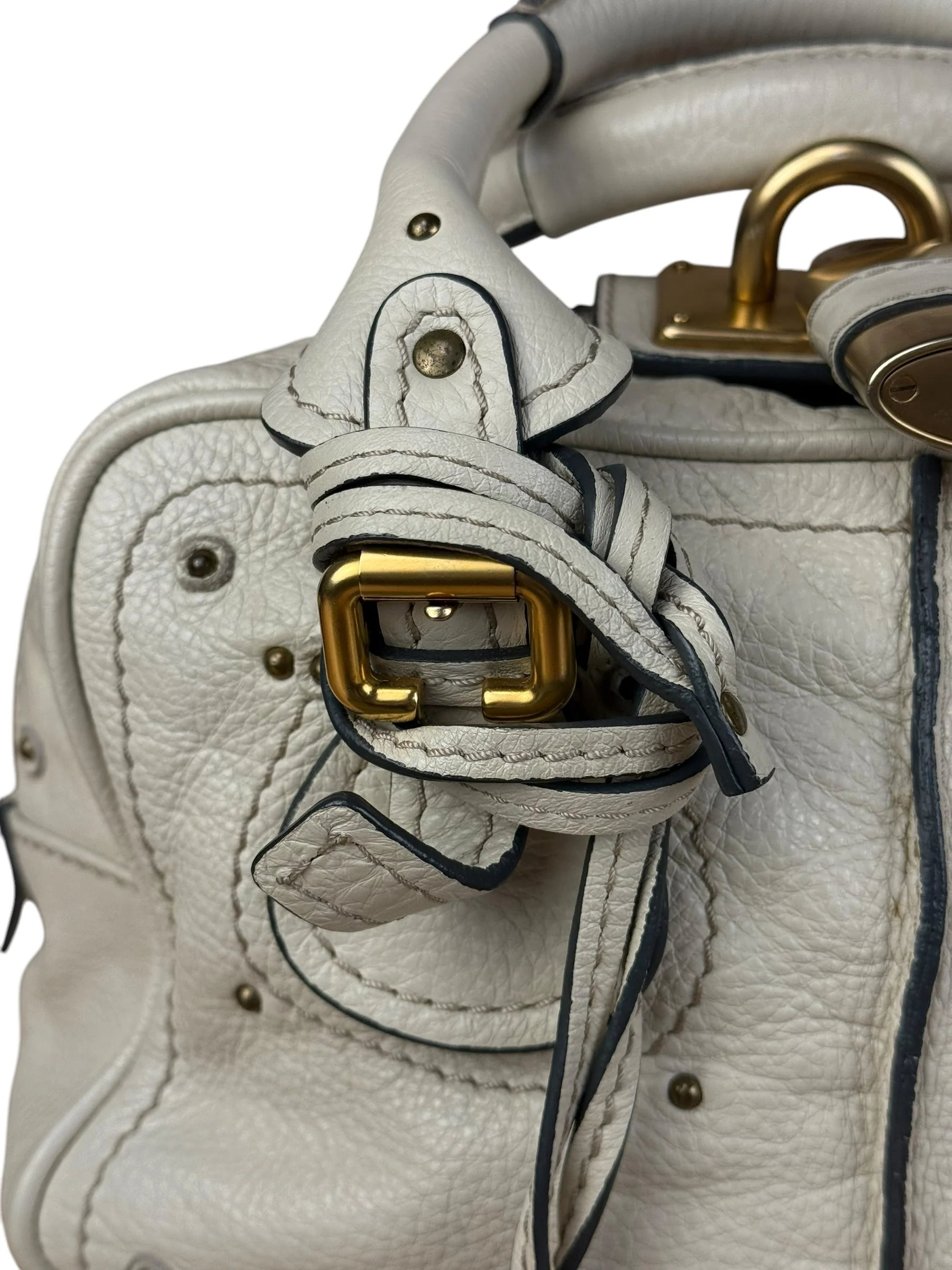 Chloé Ivory Leather Mini Paddington Handbag - Image 4