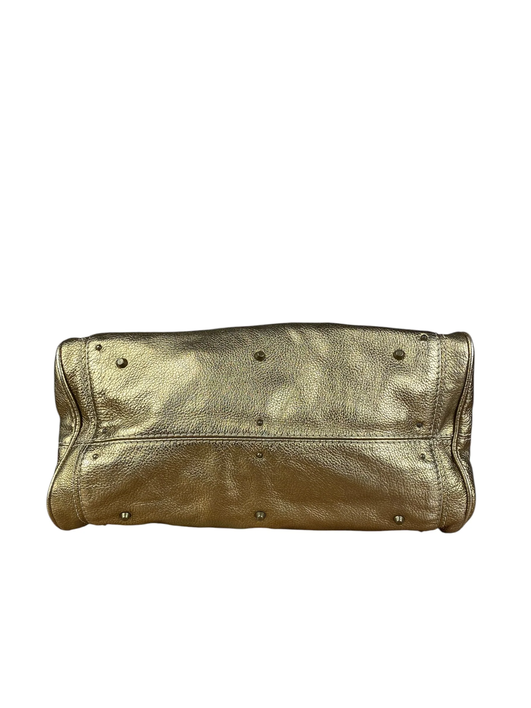Chloé Vintage Gold Metallic Paddington Bag - Image 5