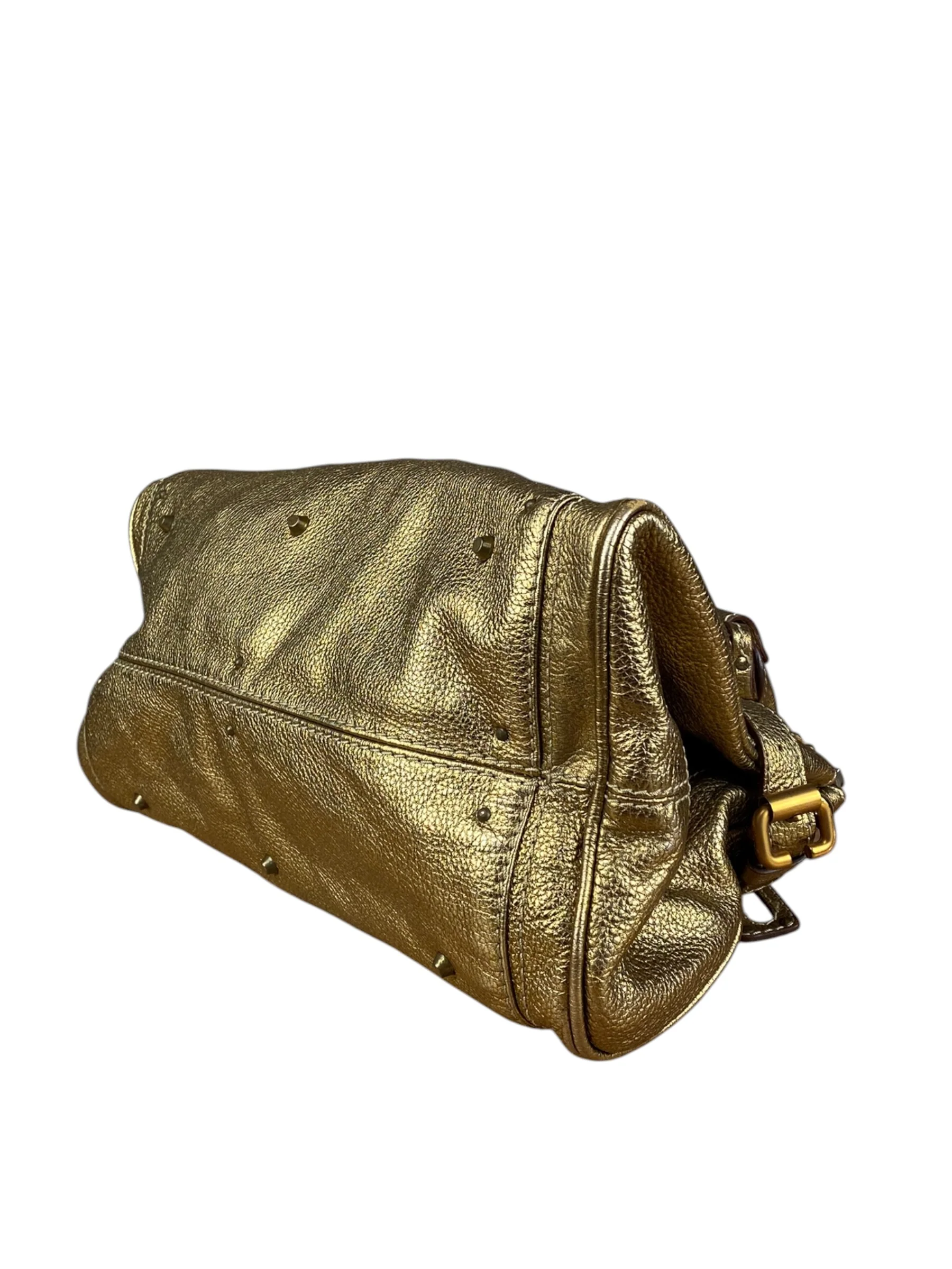 Chloé Vintage Gold Metallic Paddington Bag - Image 6