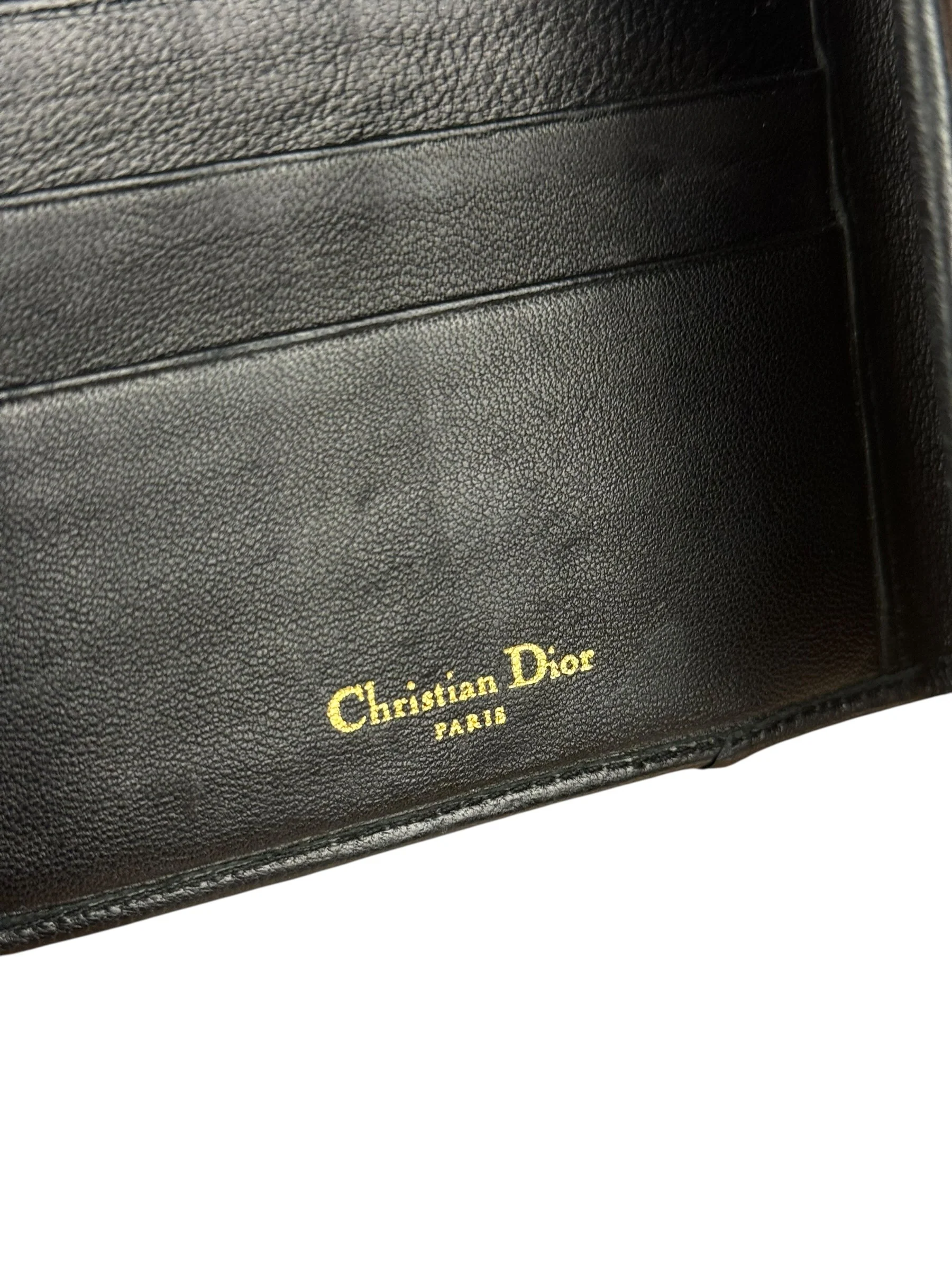 Christian Dior Black Leather Quilted Compact Wallet - Image 14