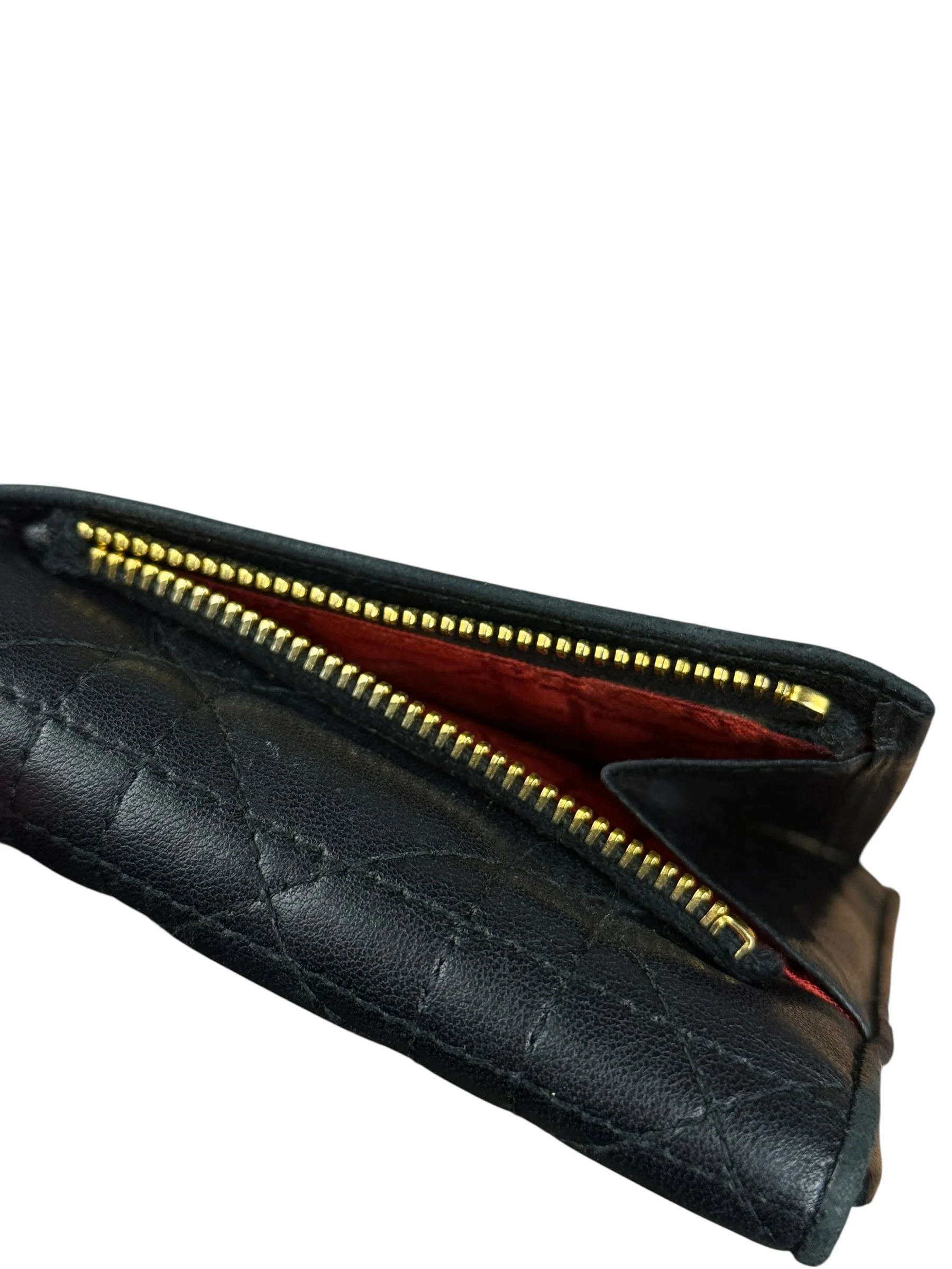 Christian Dior Black Leather Quilted Compact Wallet - Image 18