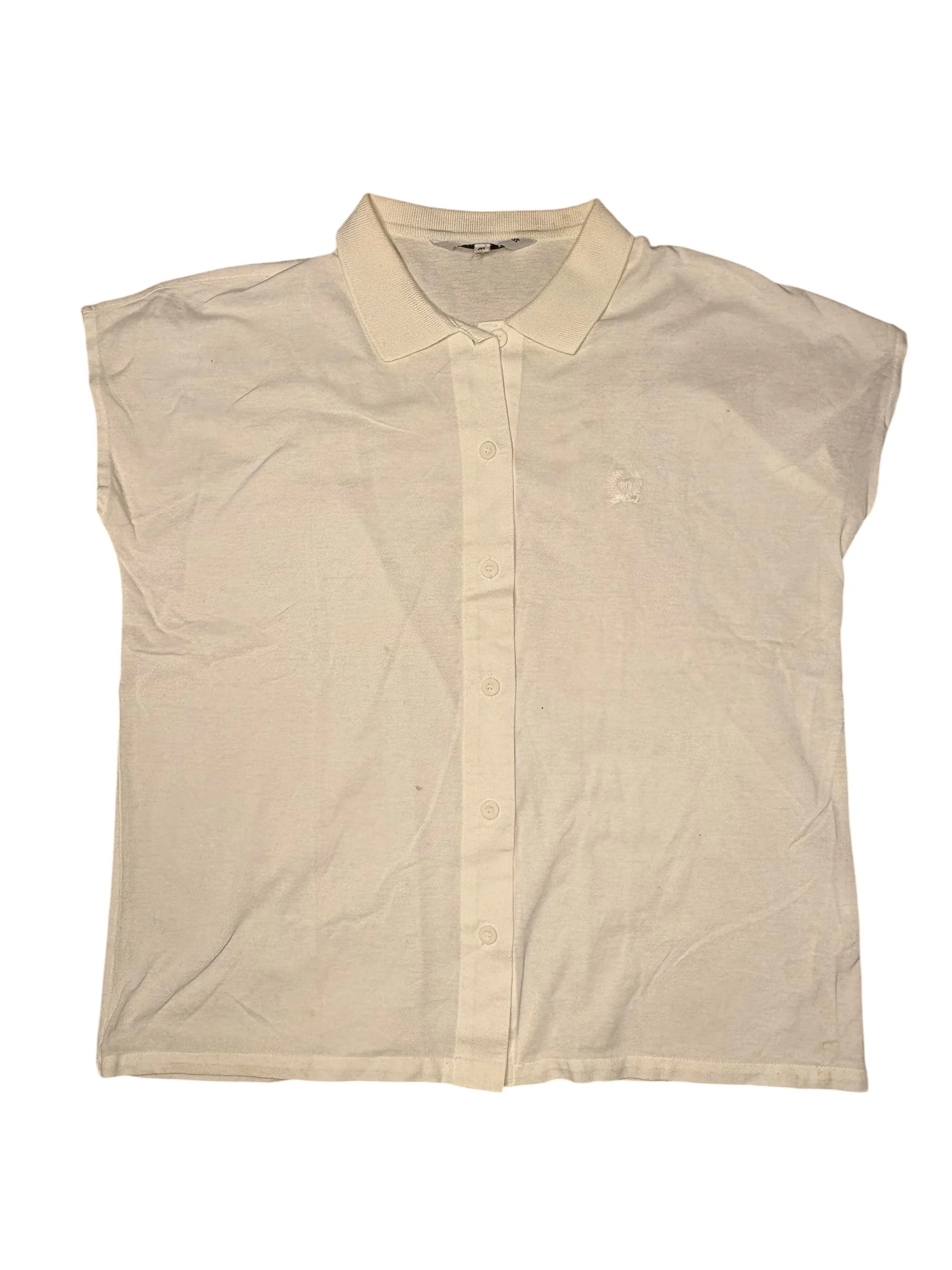 Christian Dior Sports Vintage White Sleeveless Button Up Top