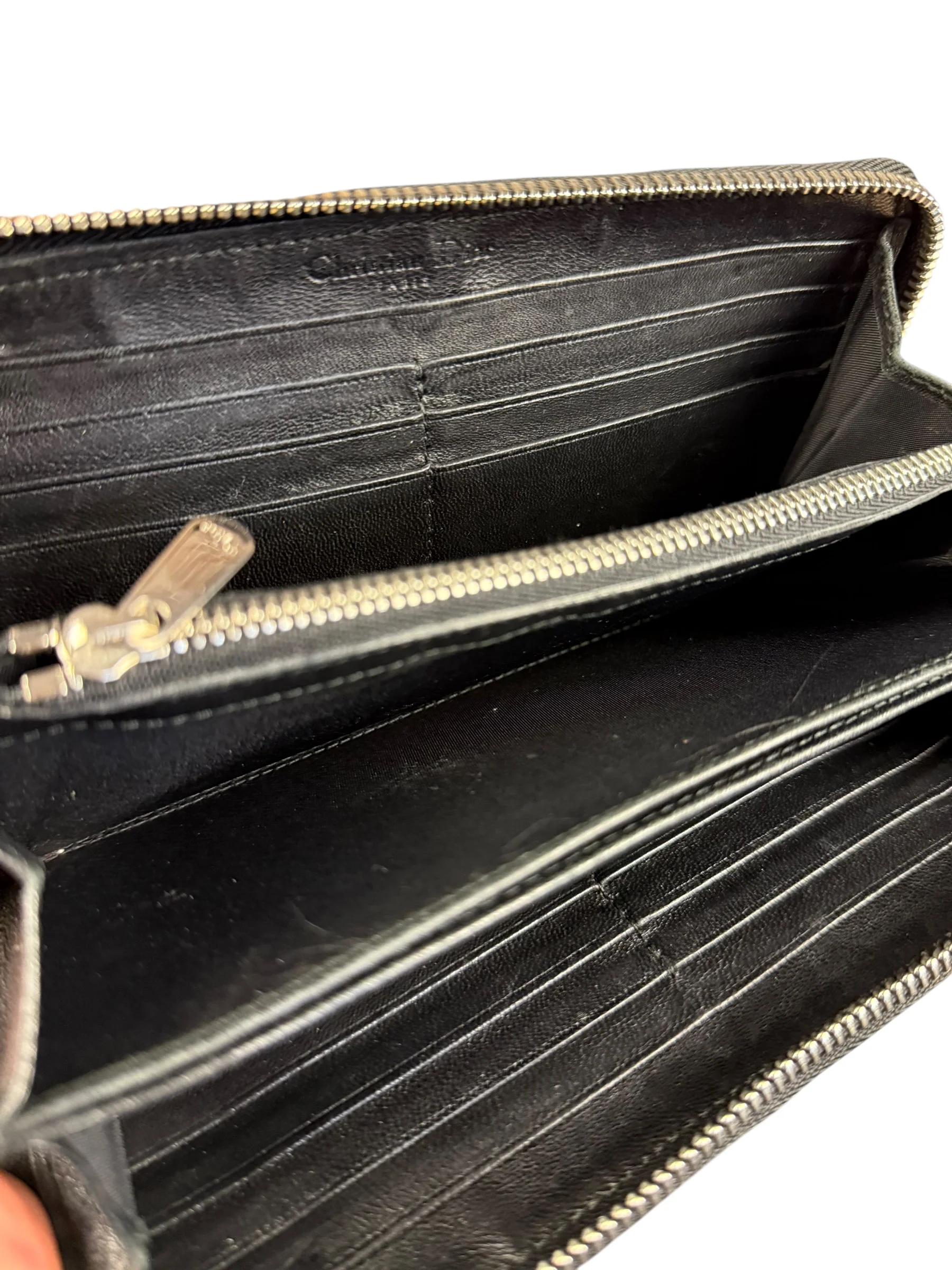 Christian Dior Vintage Black Quilted Leather Zippy Wallet - Image 16