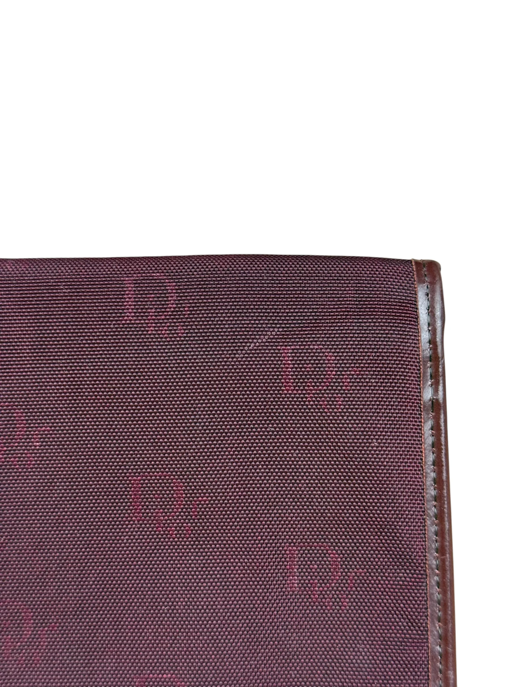 Christian Dior Vintage Canvas Maroon Long Wallet - Image 2