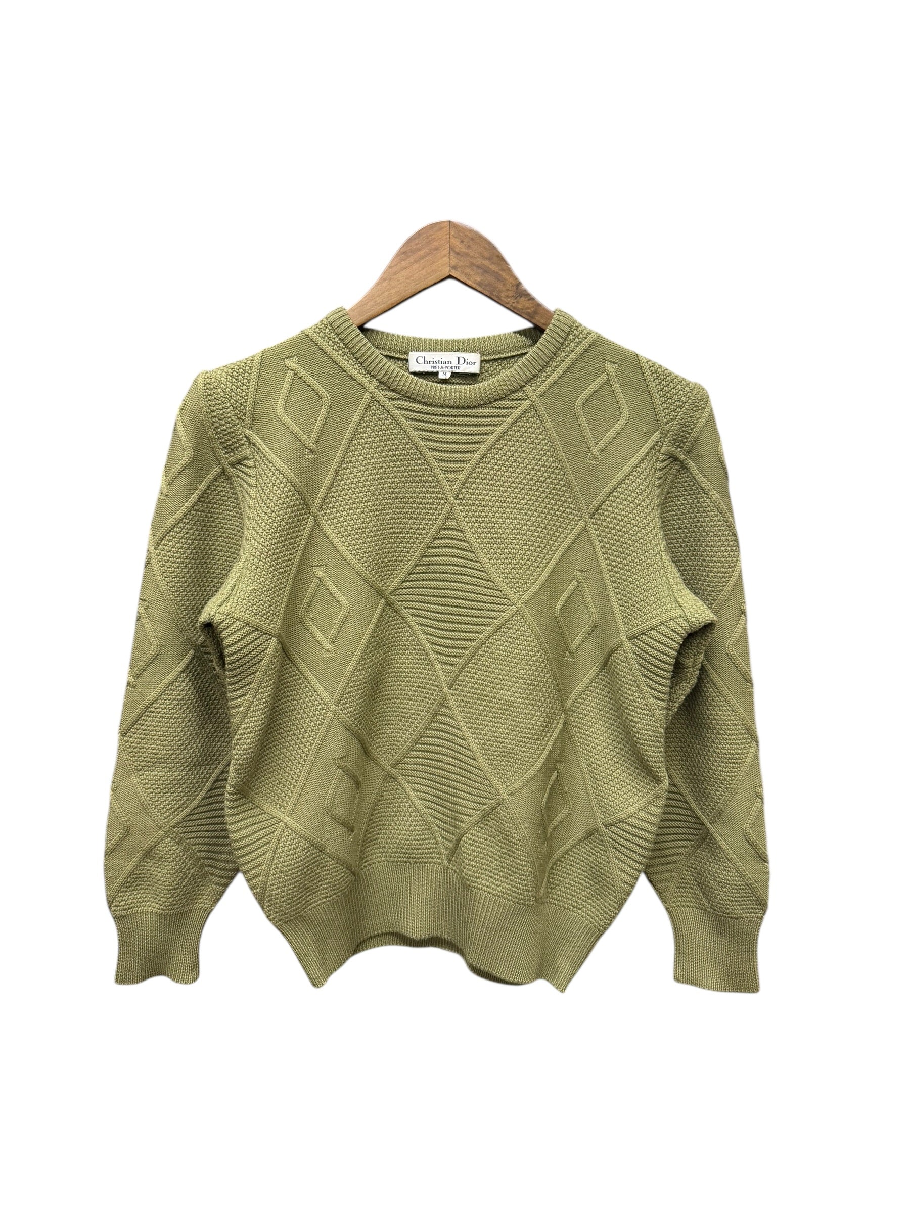 Christian Dior Vintage Olive Knit Sweater - Image 6
