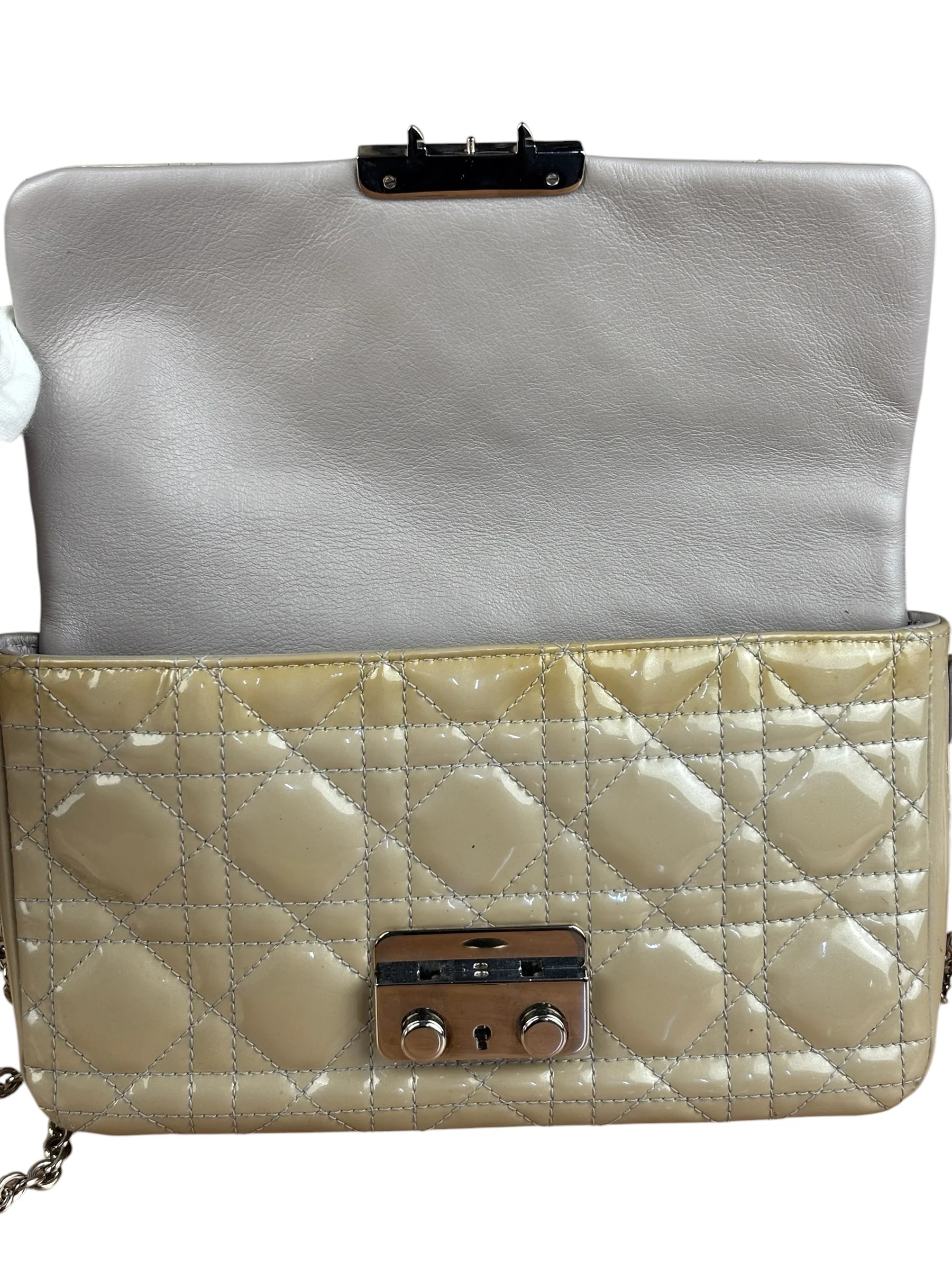 Christian Dior Vintage Patent Cannage Miss Dior Chain Bag - Image 4