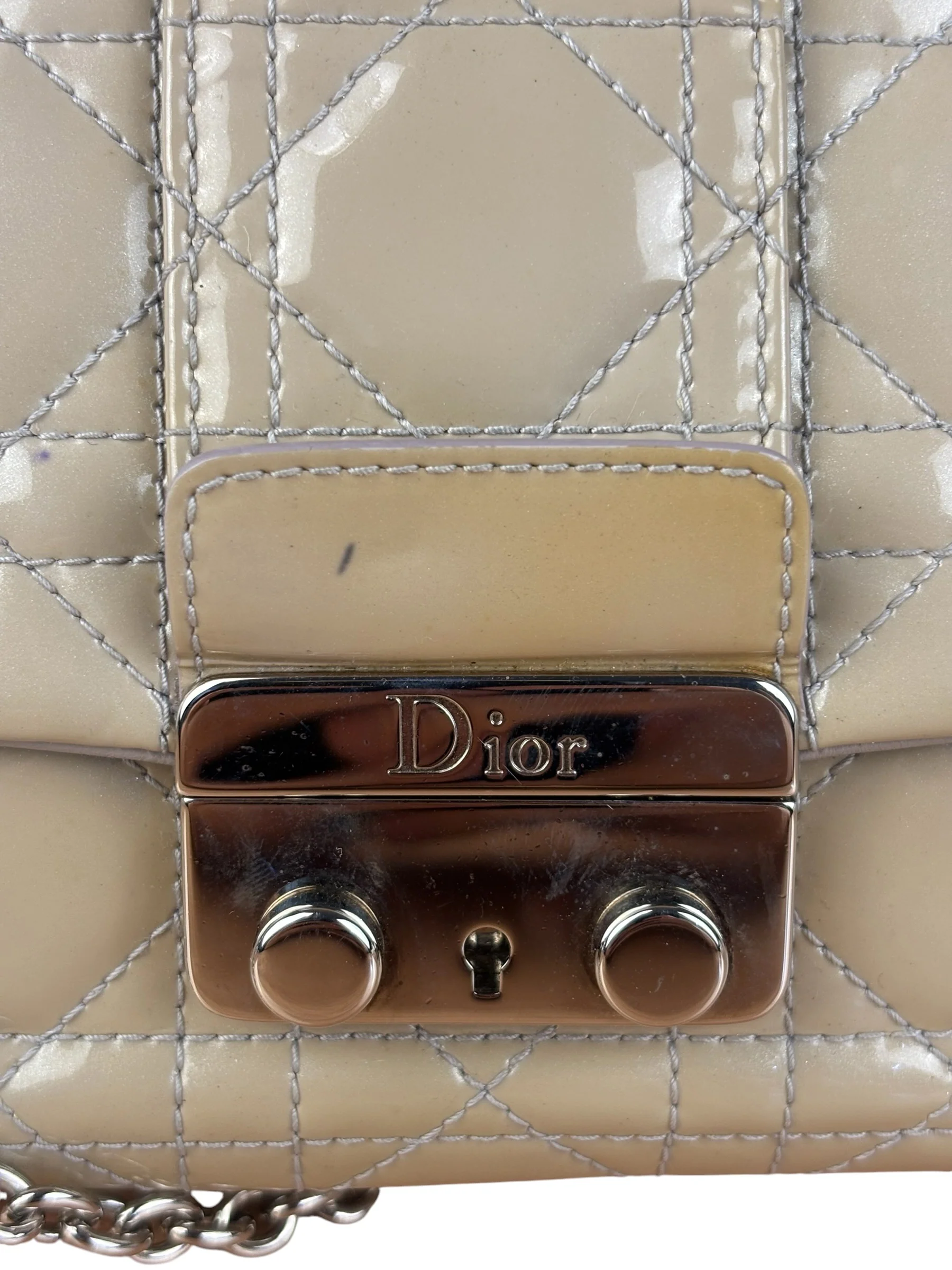 Christian Dior Vintage Patent Cannage Miss Dior Chain Bag - Image 5