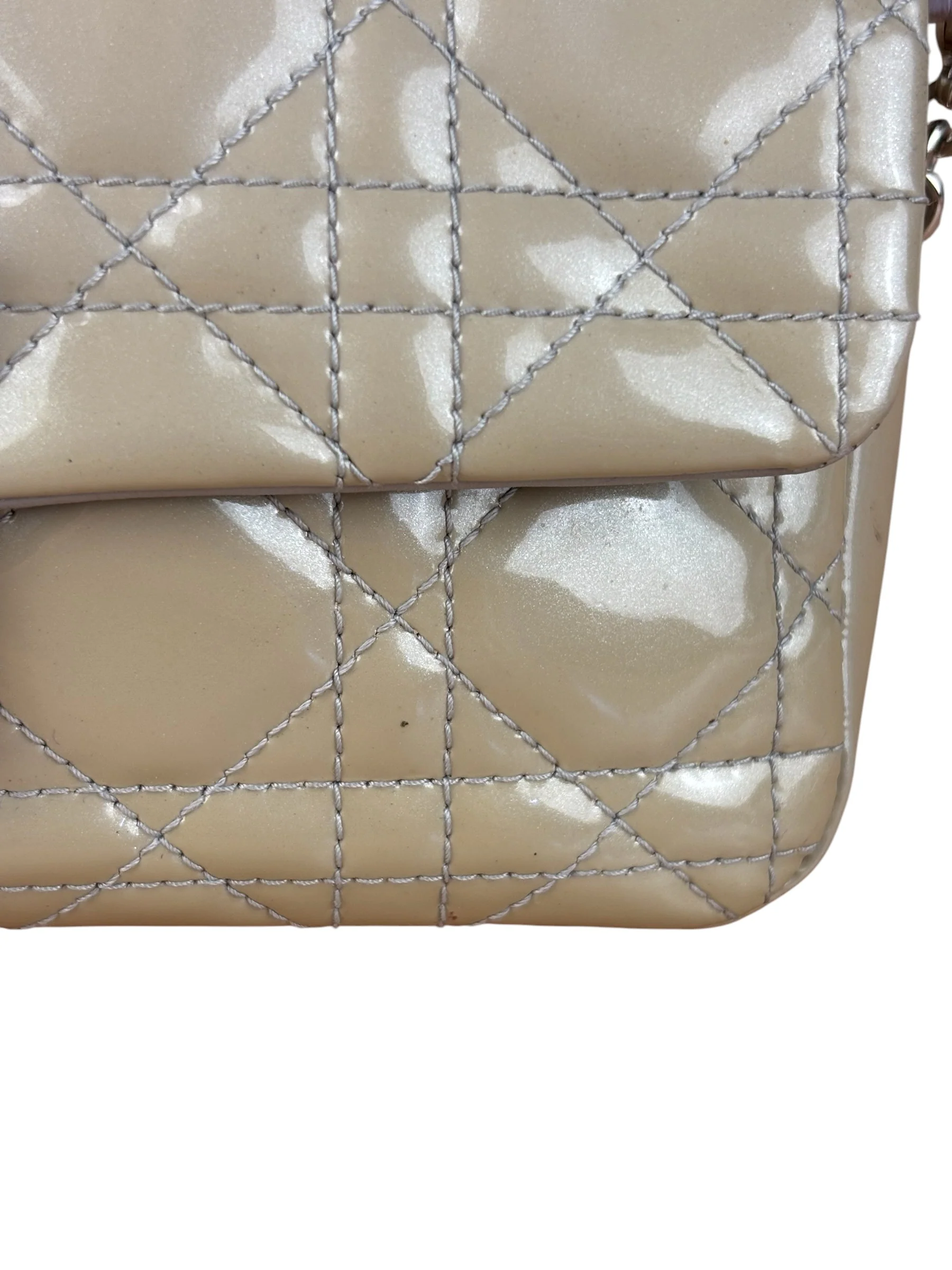 Christian Dior Vintage Patent Cannage Miss Dior Chain Bag - Image 6
