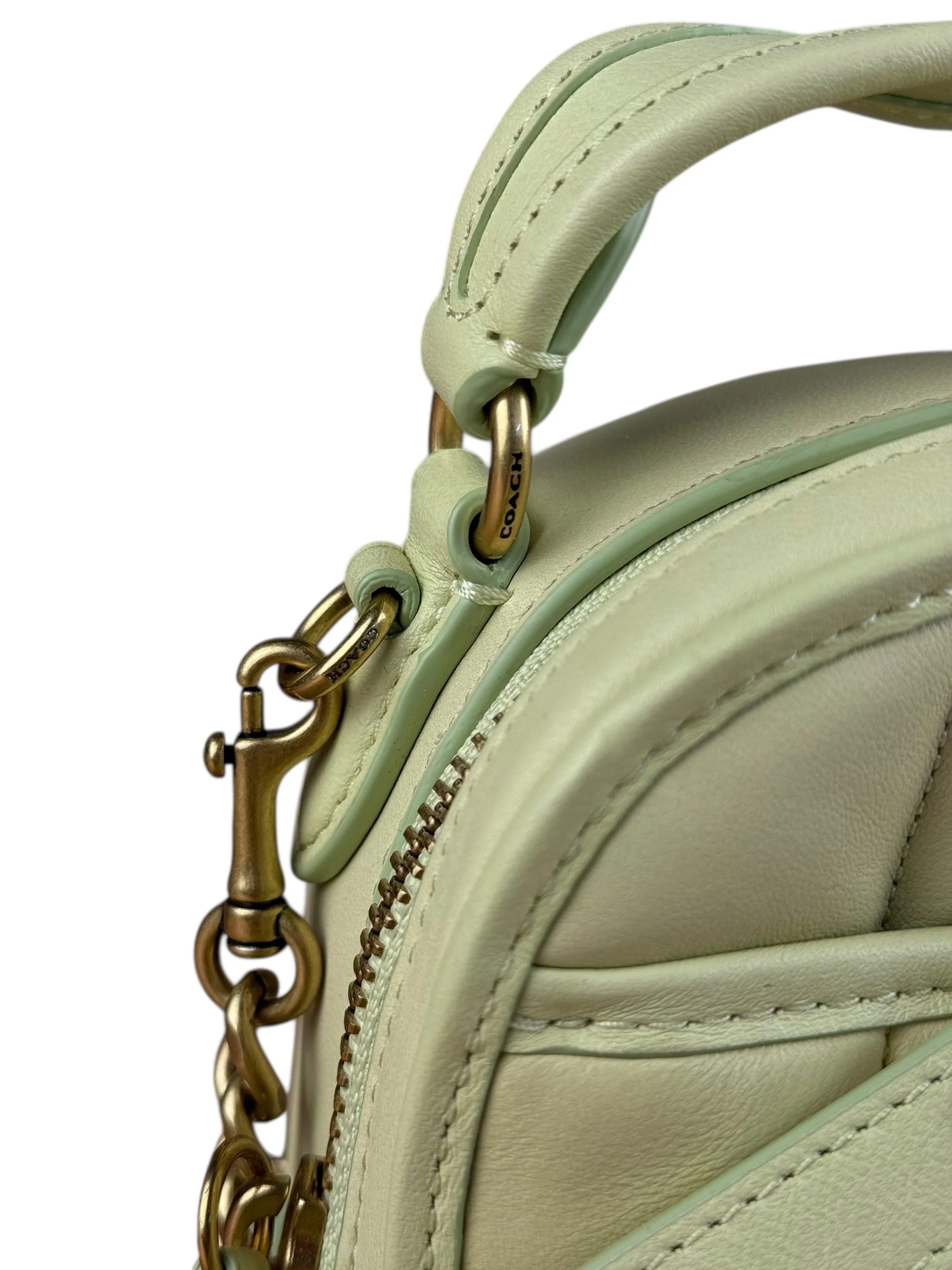 Coach Lime Nappa Leather Top Handle Bag - Image 14