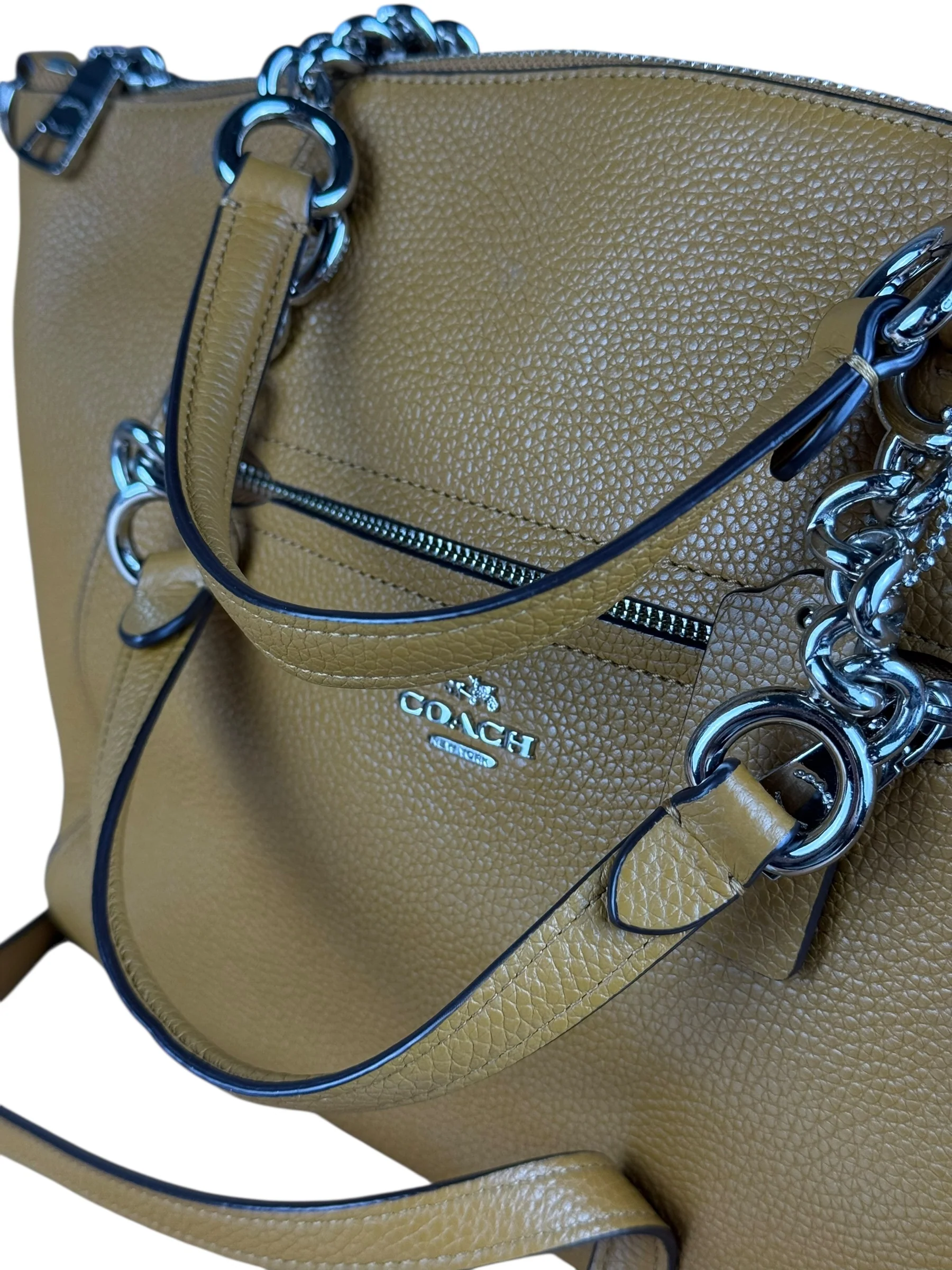 Coach Orange Leather Shoulder Bag - Image 3