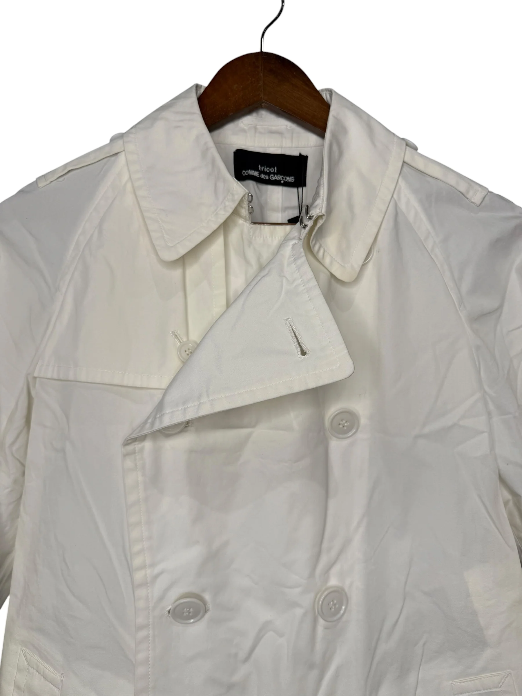Comme des Garcons White Trench Coat - Image 4