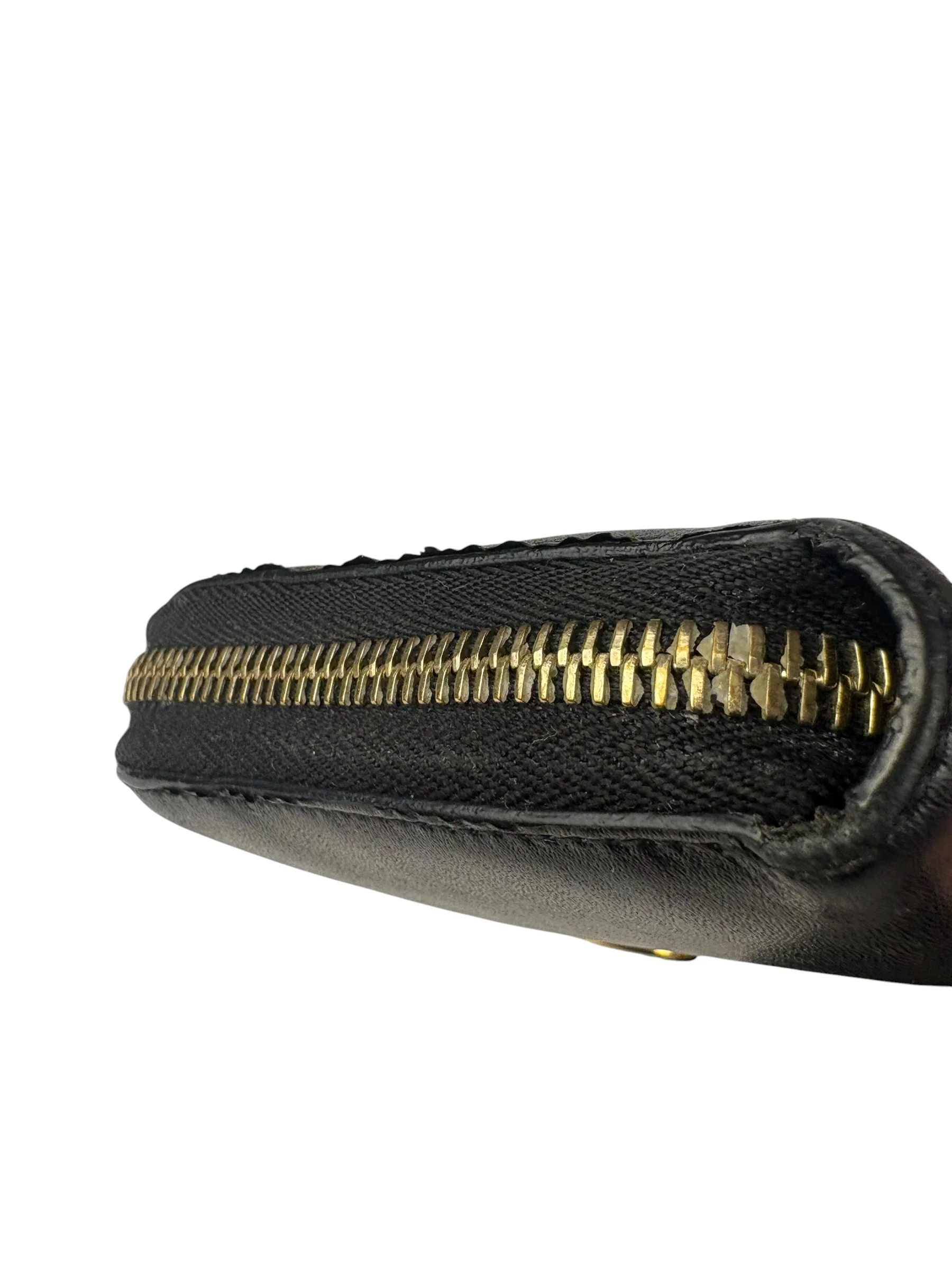 Fendi Black Leather F Logo Zip-Around Long Wallet - Image 4
