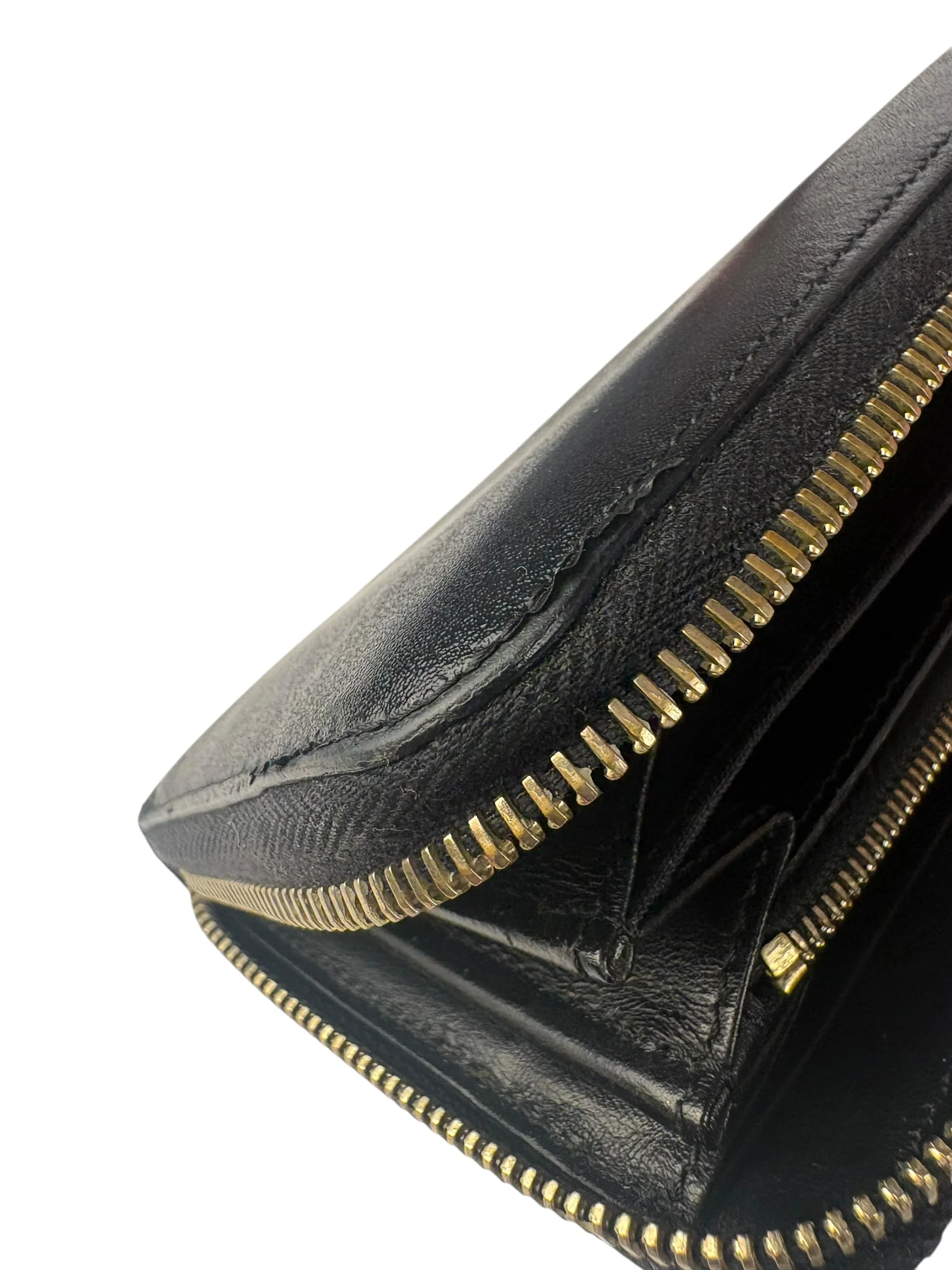 Fendi Black Leather F Logo Zip-Around Long Wallet - Image 7