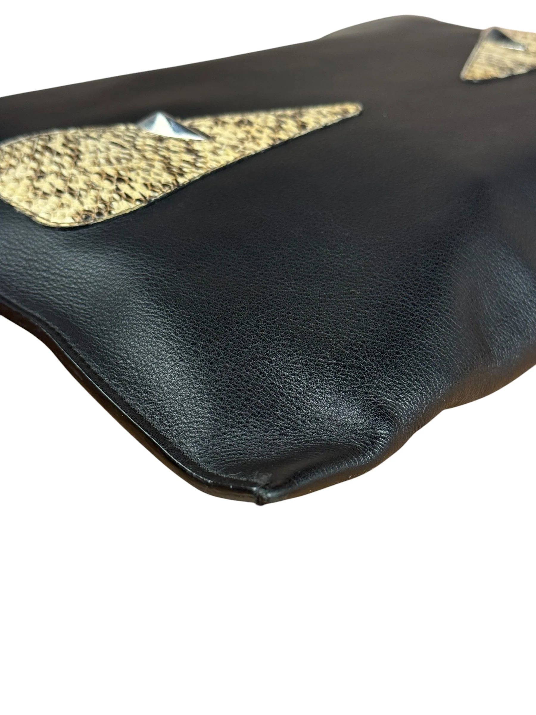Fendi Black Leather Snake Monsters Zip Clutch - Image 12
