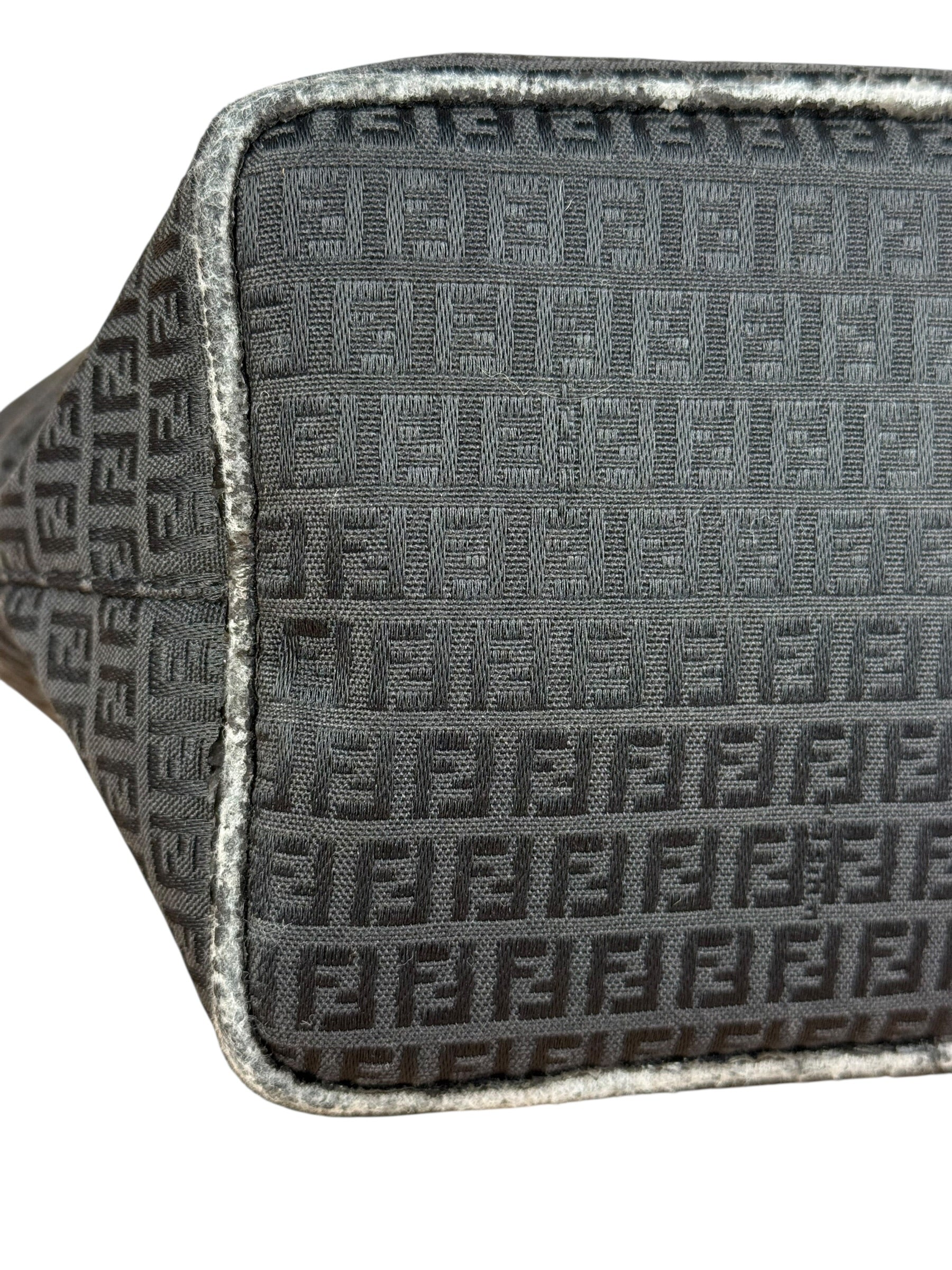Fendi FF Black Canvas Logo Tote - Image 10