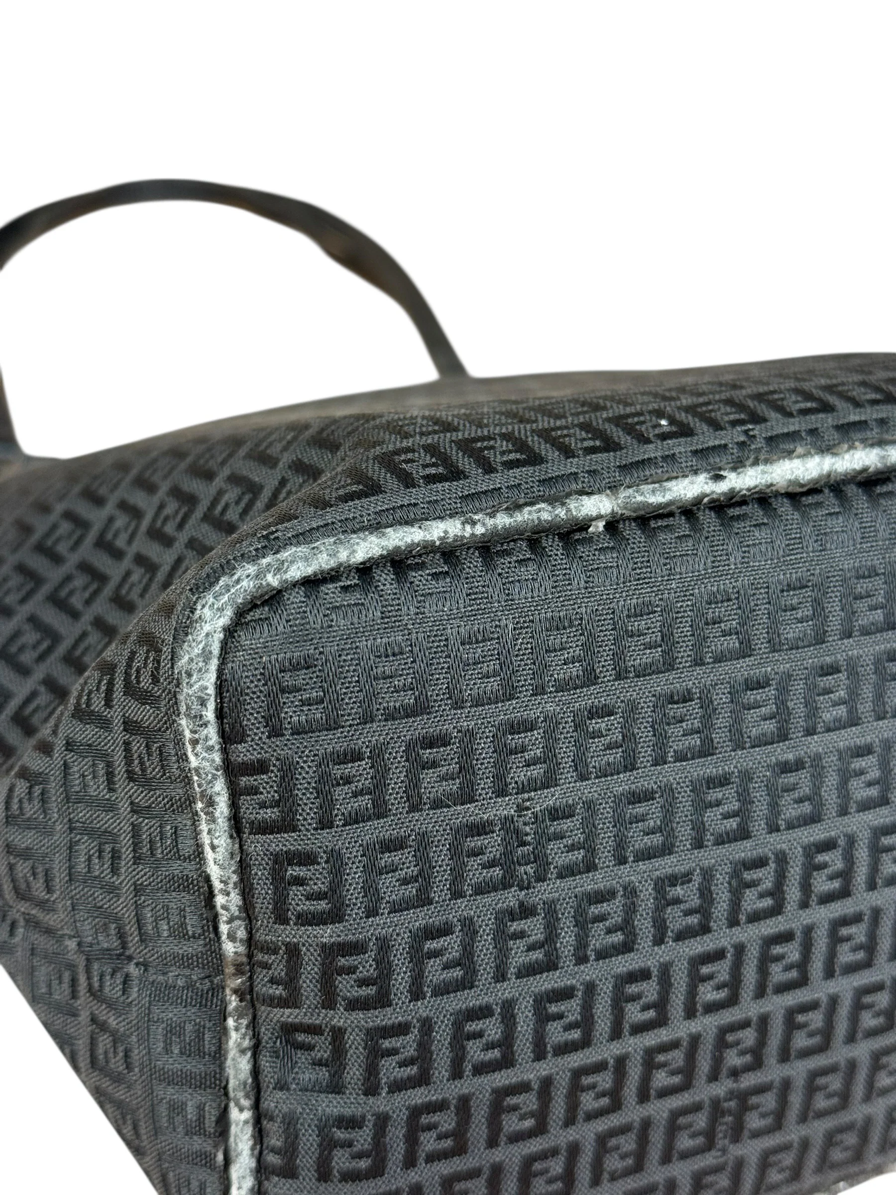 Fendi FF Black Canvas Logo Tote - Image 11