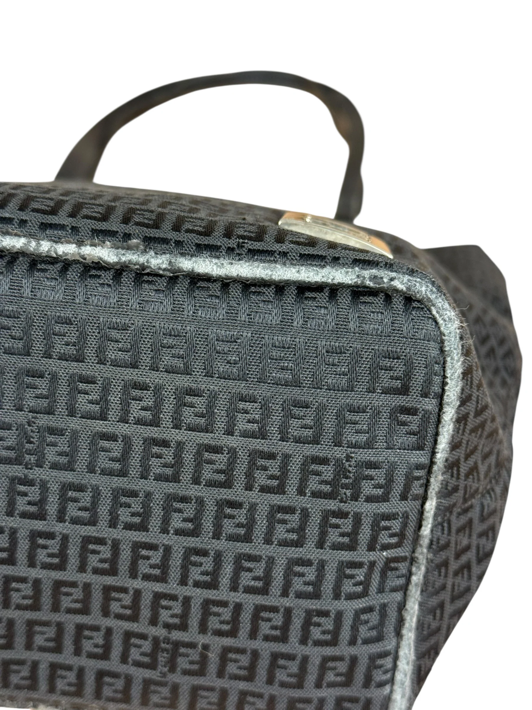 Fendi FF Black Canvas Logo Tote - Image 12