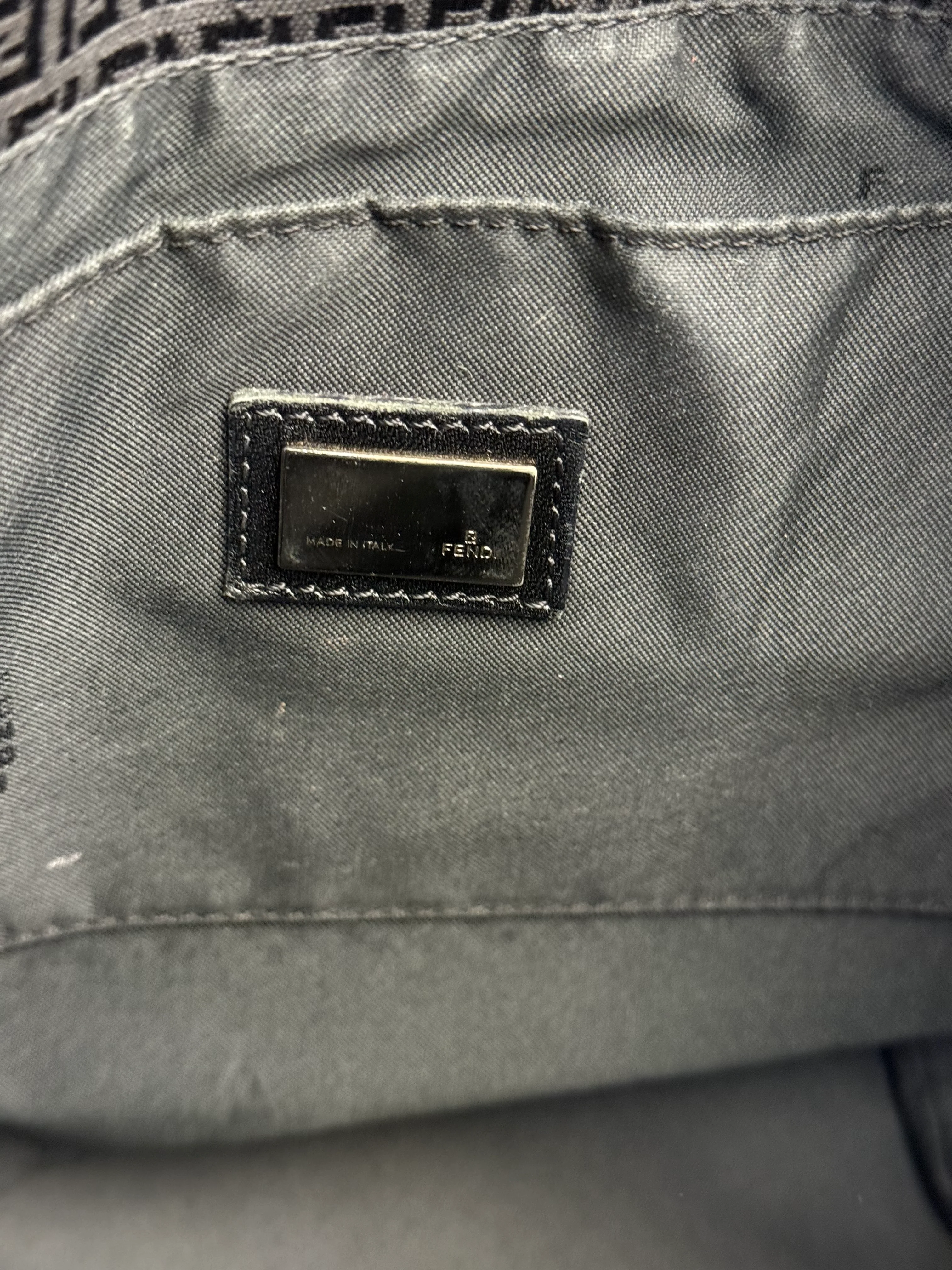 Fendi FF Black Canvas Logo Tote - Image 16