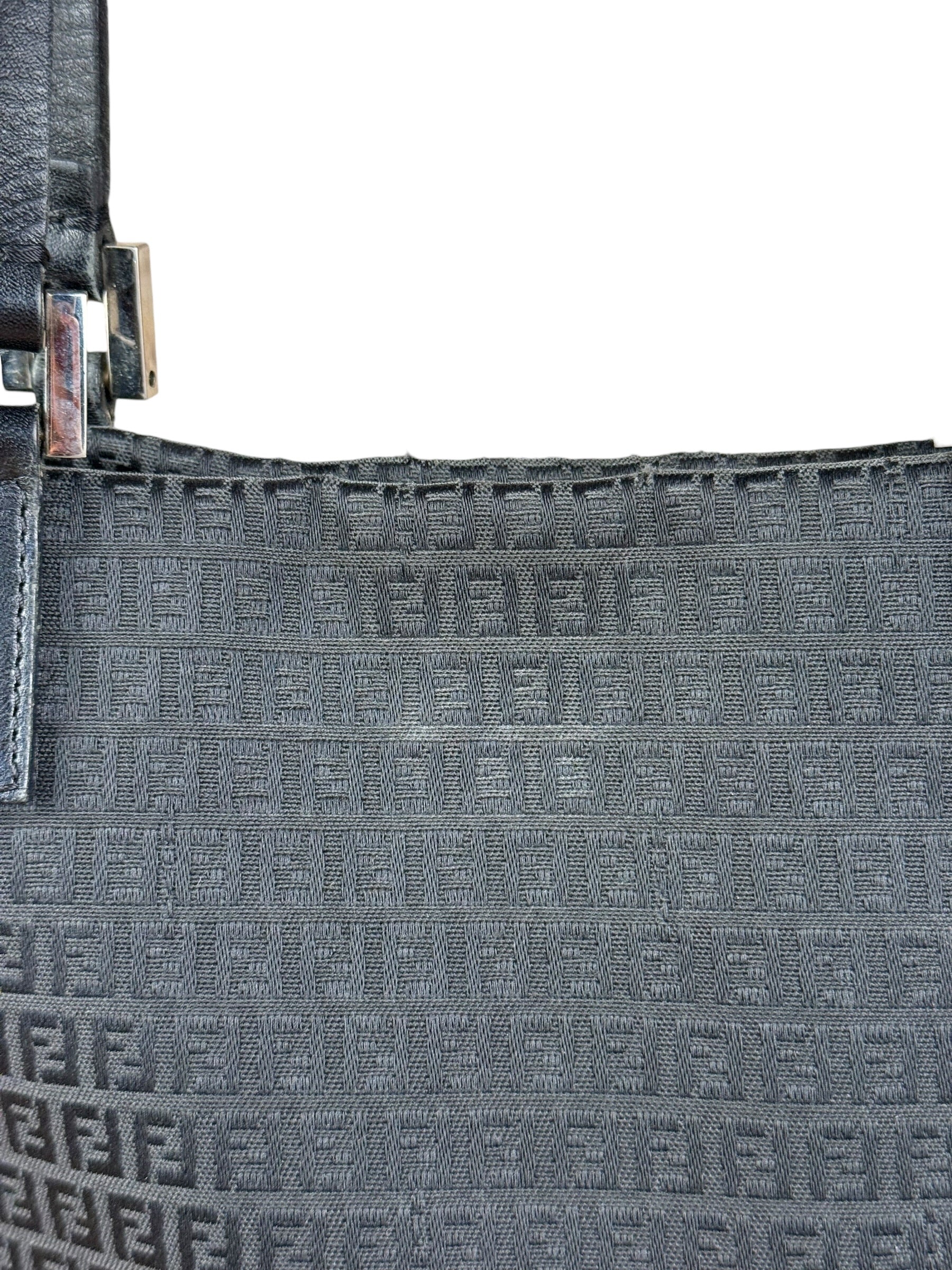 Fendi FF Black Canvas Logo Tote - Image 6