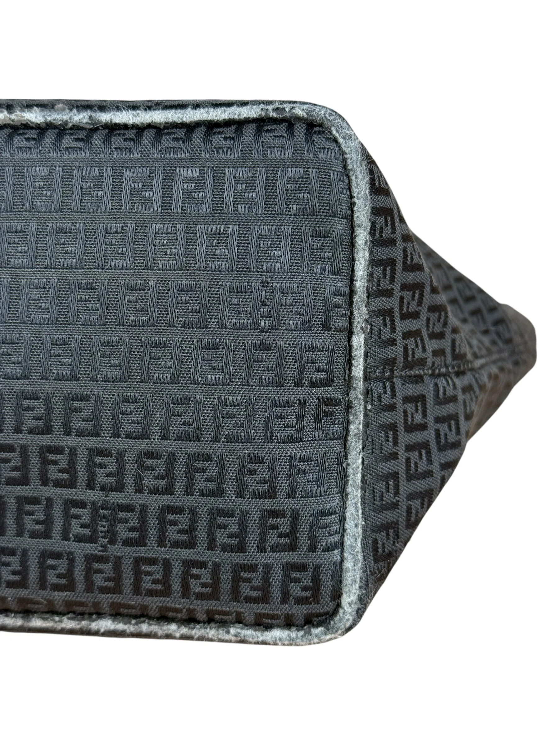 Fendi FF Black Canvas Logo Tote - Image 8