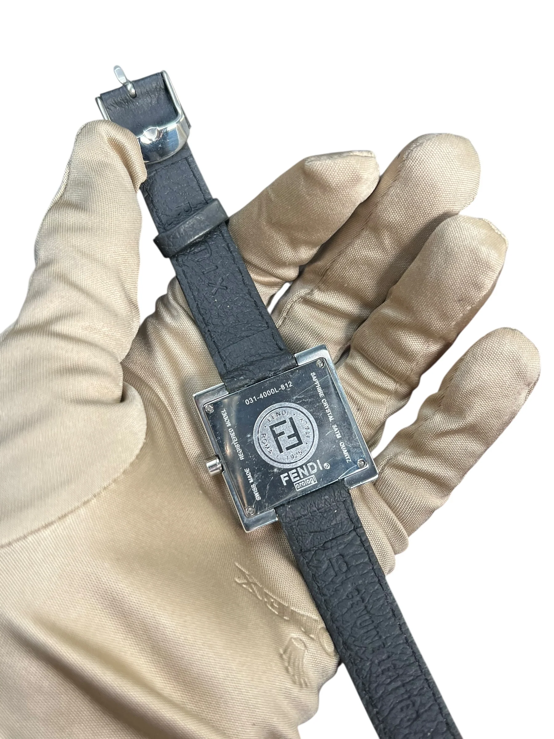 Fendi FF Black Dial Black Leather Strap - Image 12