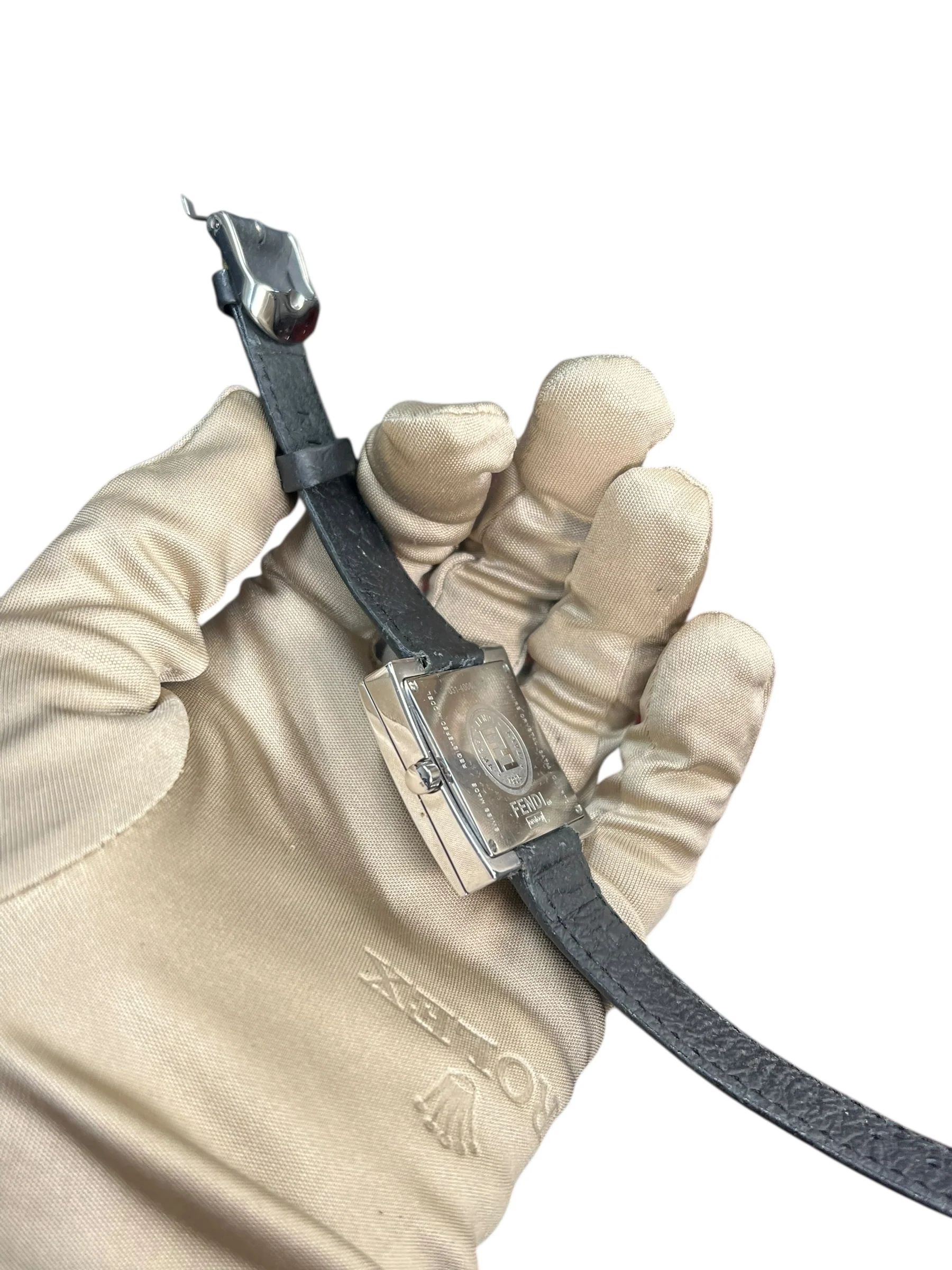 Fendi FF Black Dial Black Leather Strap - Image 7
