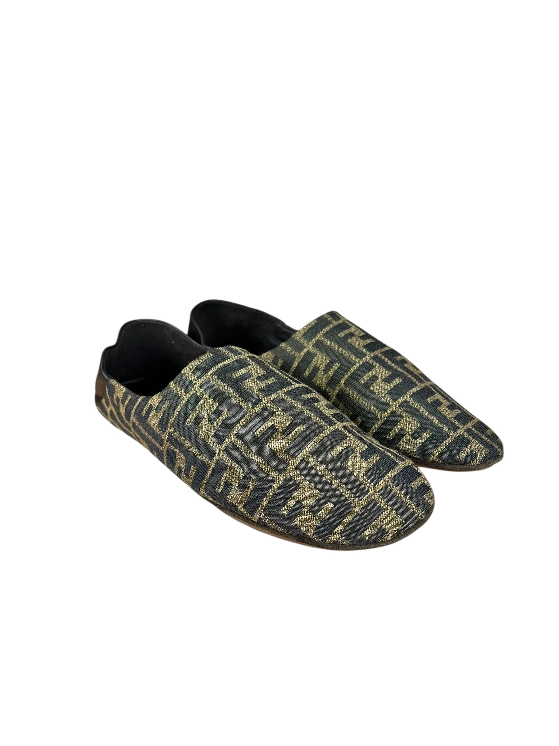 Fendi FF Zucca Canvas/Leather Slippers - Image 3