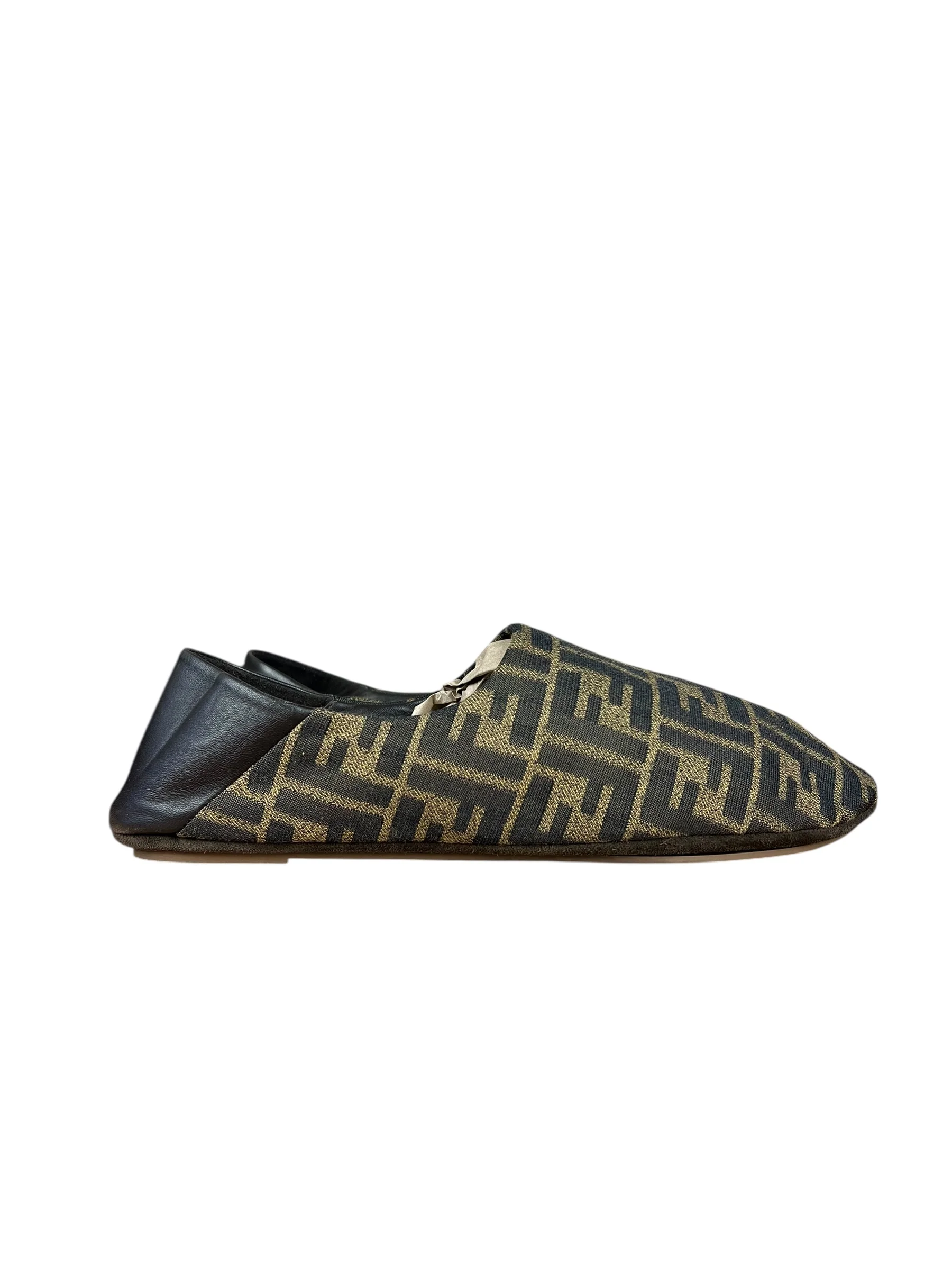 Fendi FF Zucca Canvas/Leather Slippers - Image 4