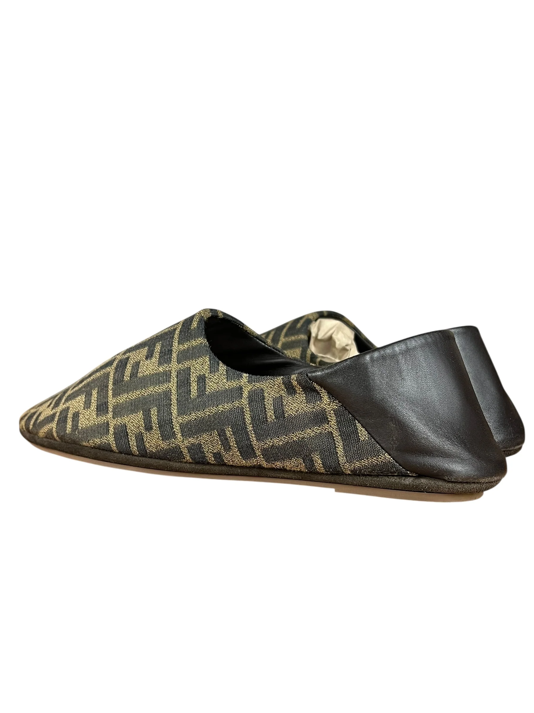Fendi FF Zucca Canvas/Leather Slippers - Image 5