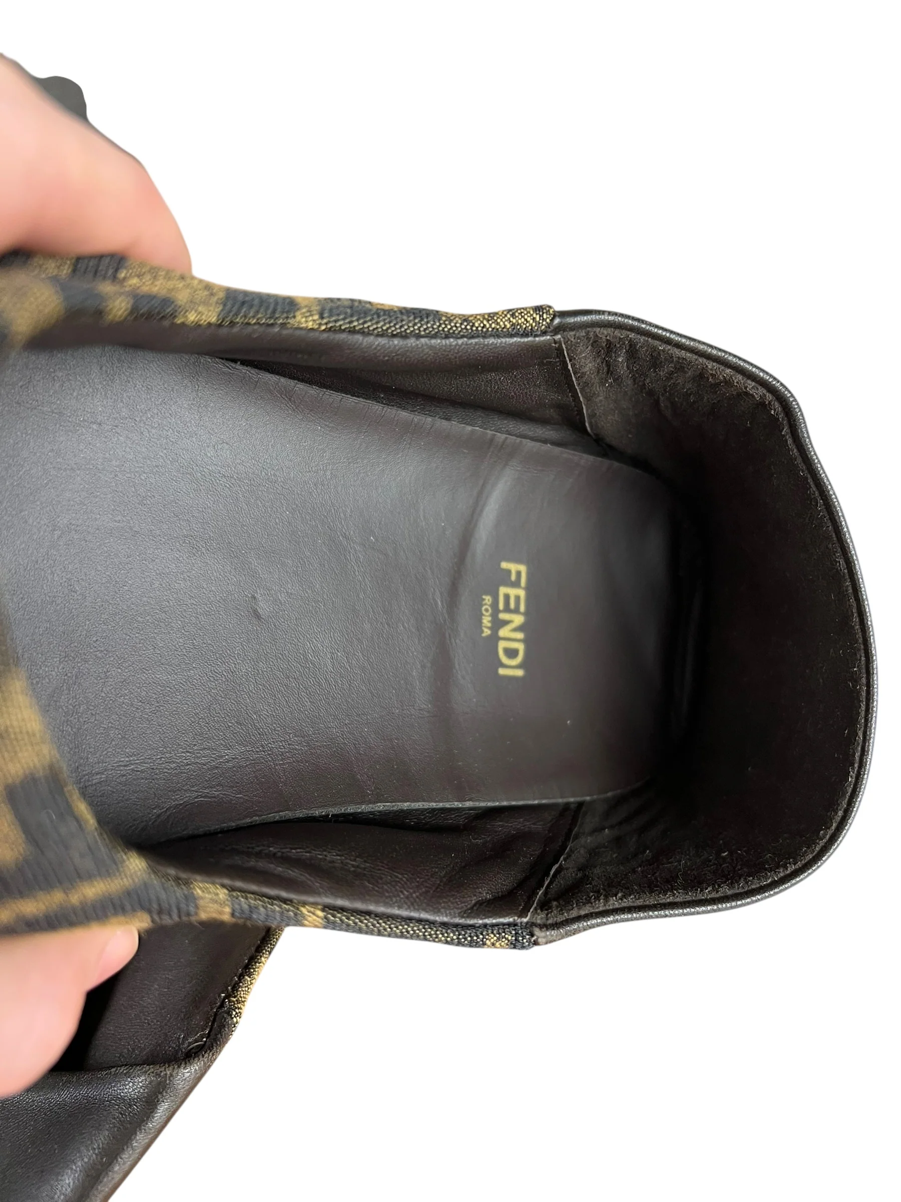 Fendi FF Zucca Canvas/Leather Slippers - Image 8