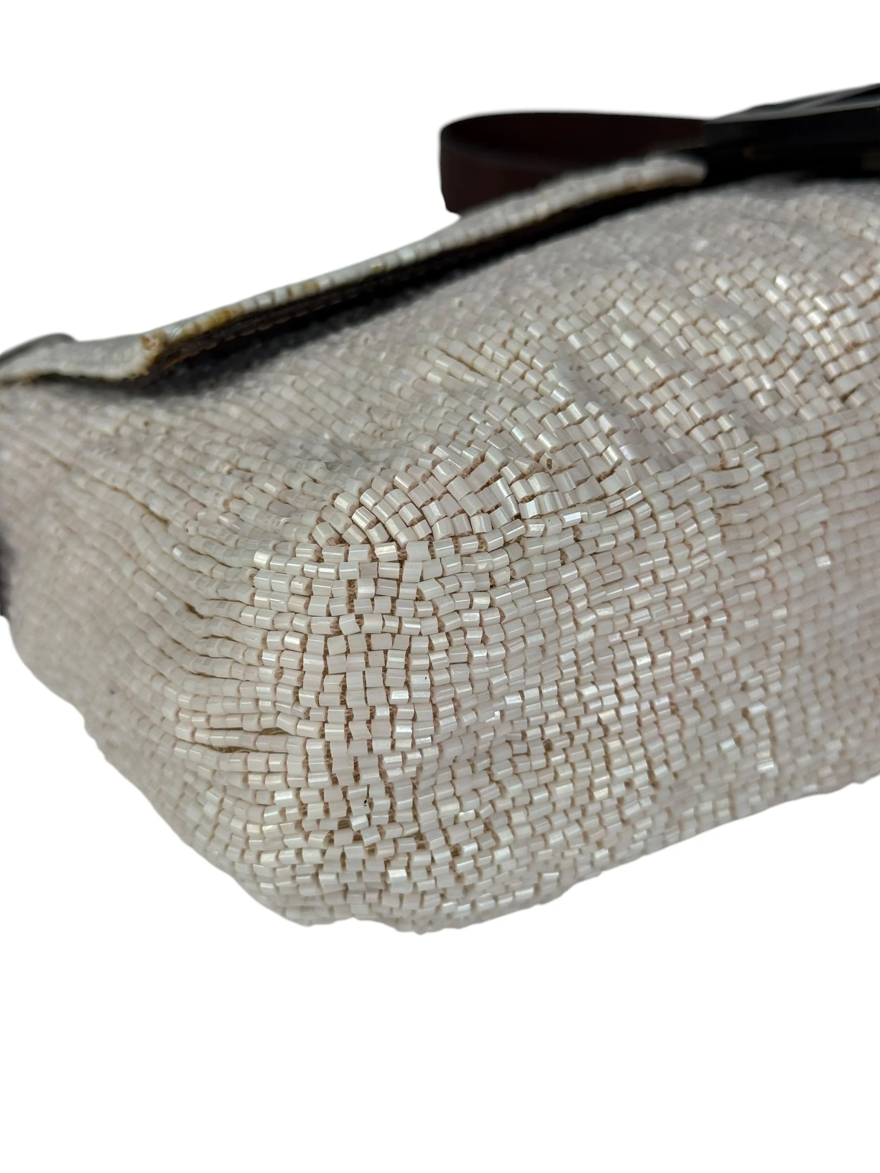 Fendi Leather-Trimmed Beaded Baguette Light Pink - Image 17