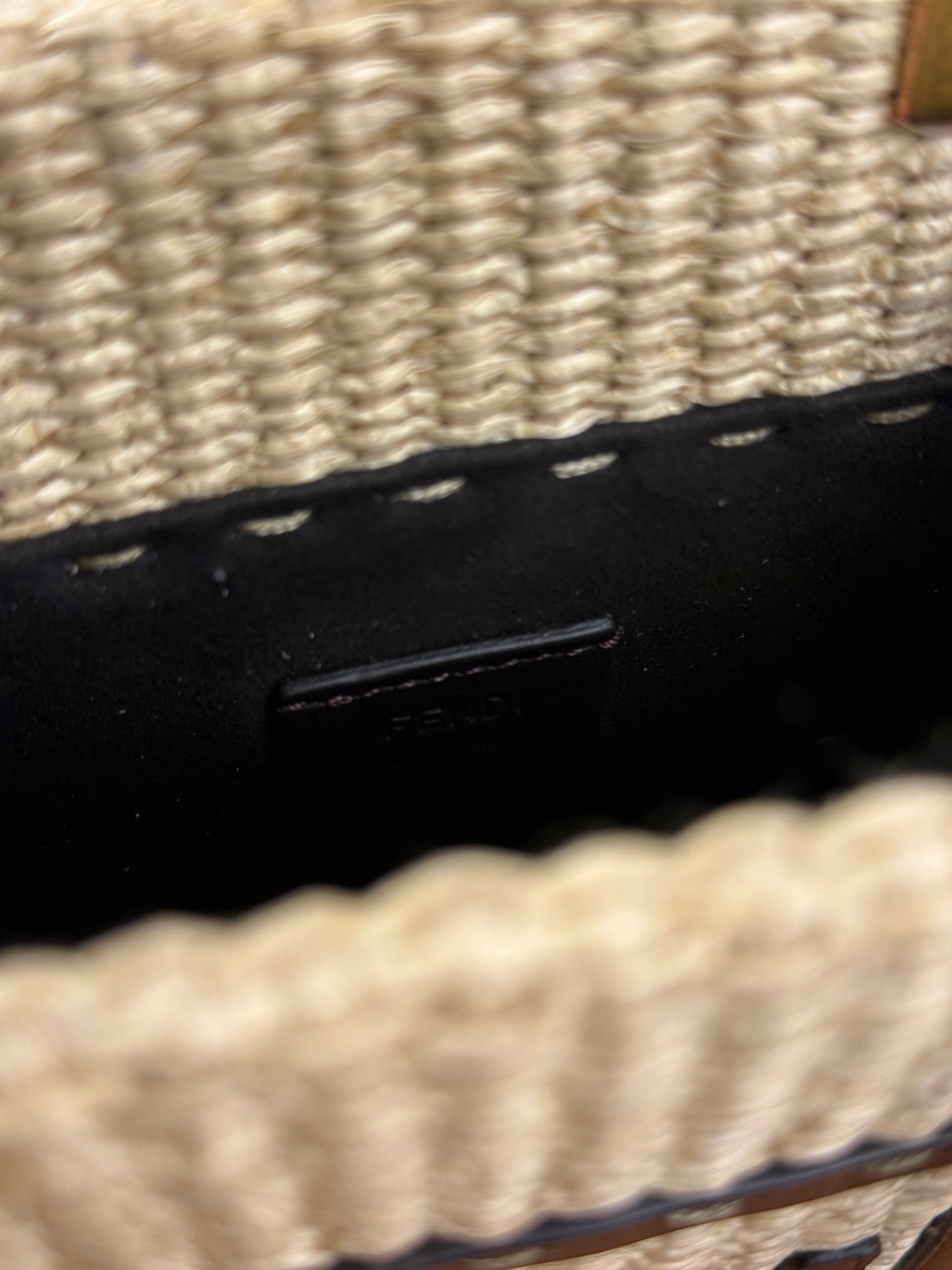 Fendi Mini Sunshine Shopper 2Way Tote Raffia/Leather - Image 19