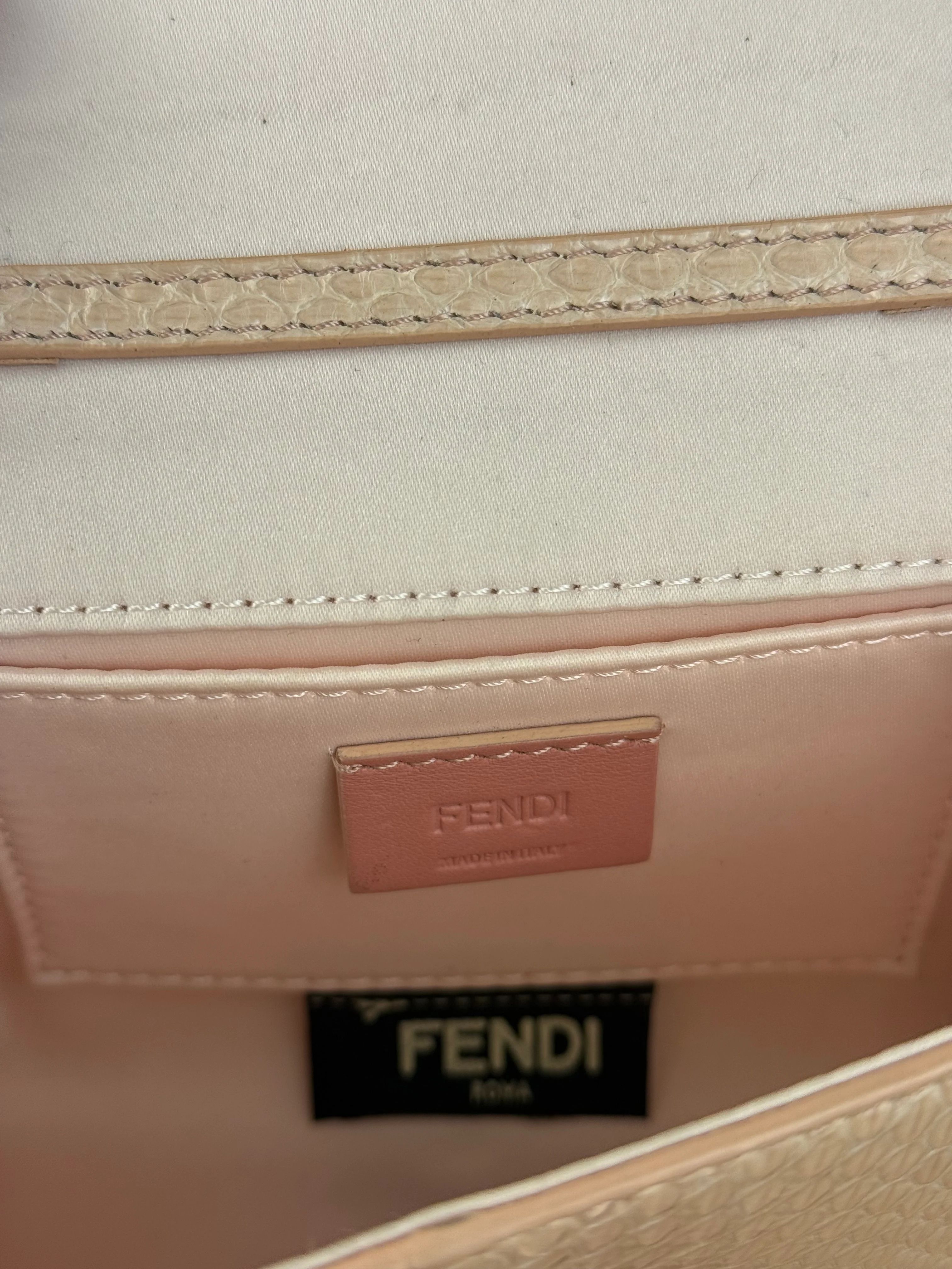 Fendi Pink Python Flower Studded Mini Chain Shoulder Bag - Image 17