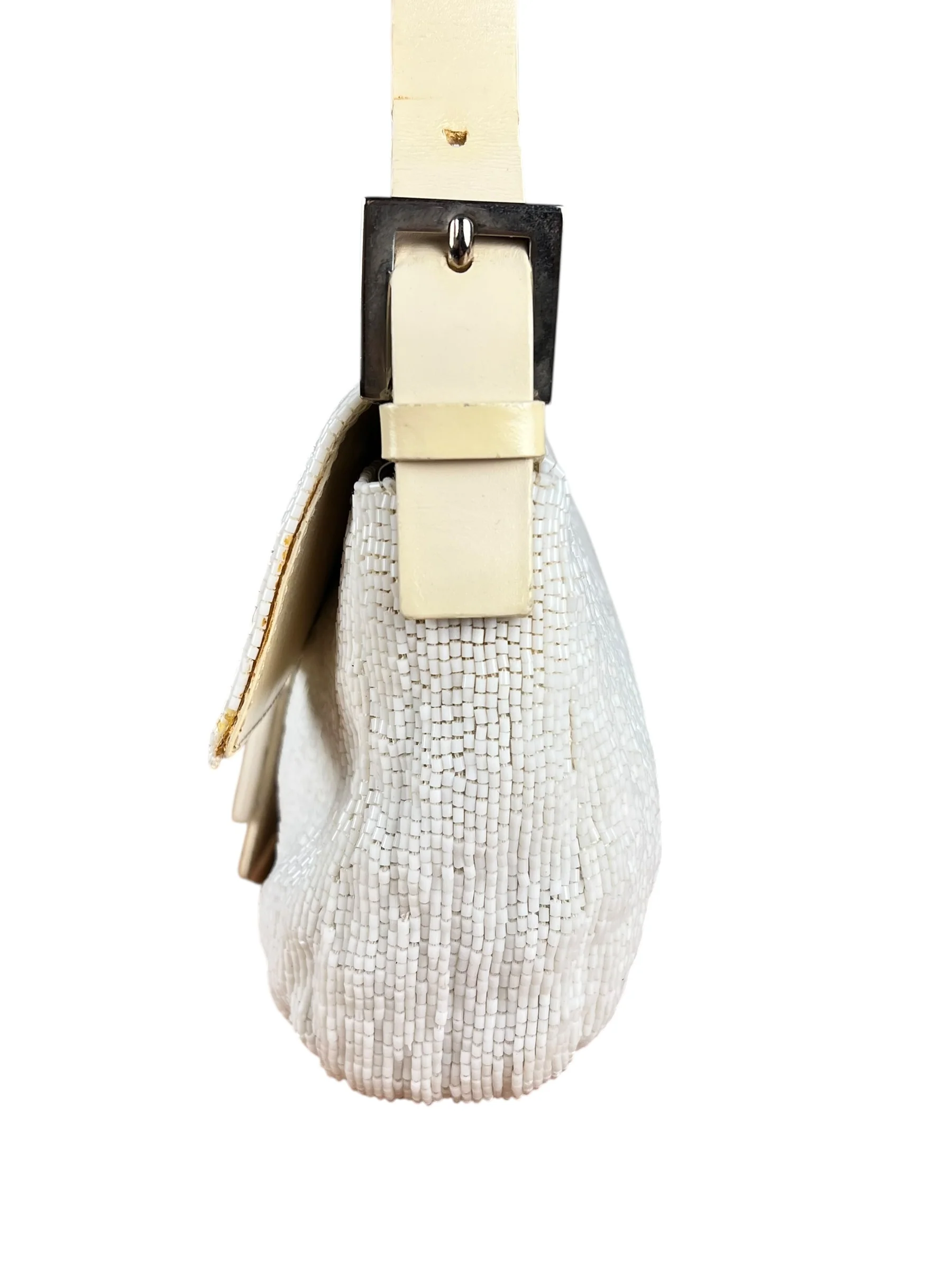 Fendi Vintage Beaded Baguette White - Image 16