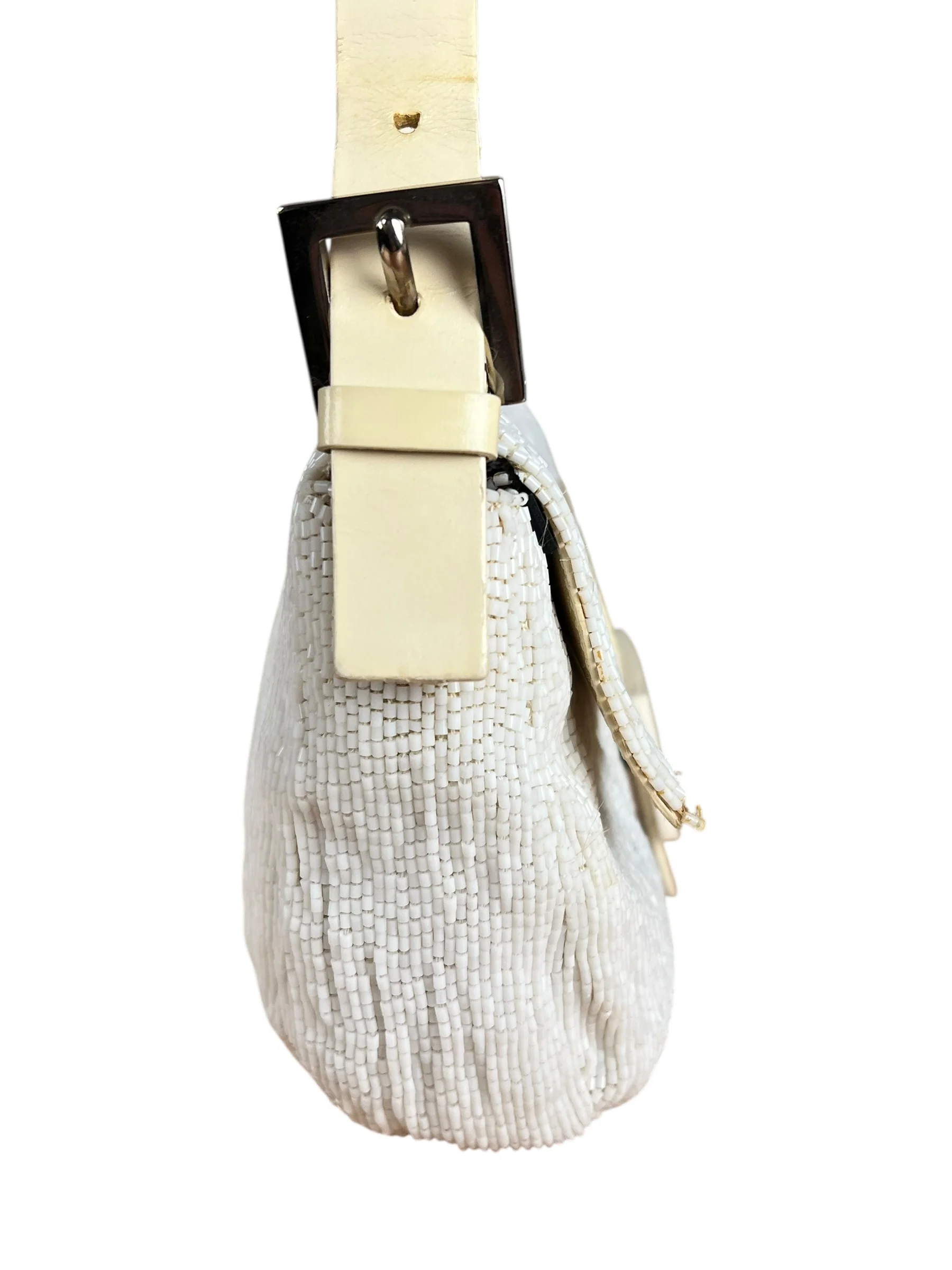 Fendi Vintage Beaded Baguette White - Image 18