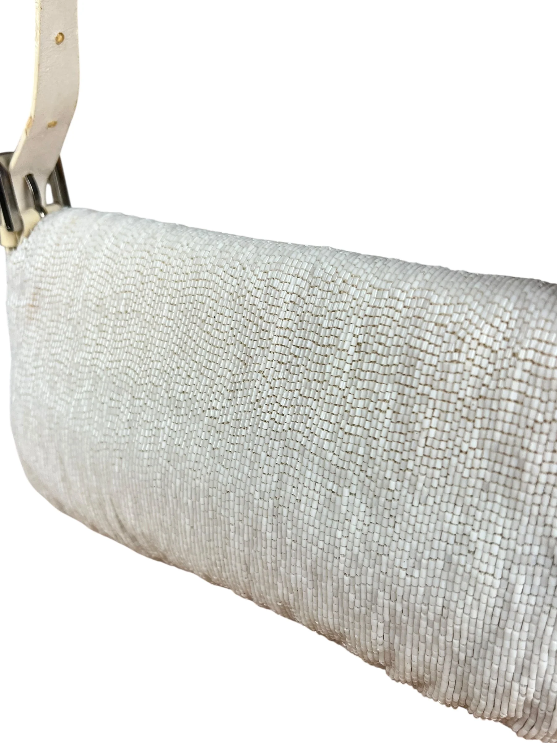 Fendi Vintage Beaded Baguette White - Image 19