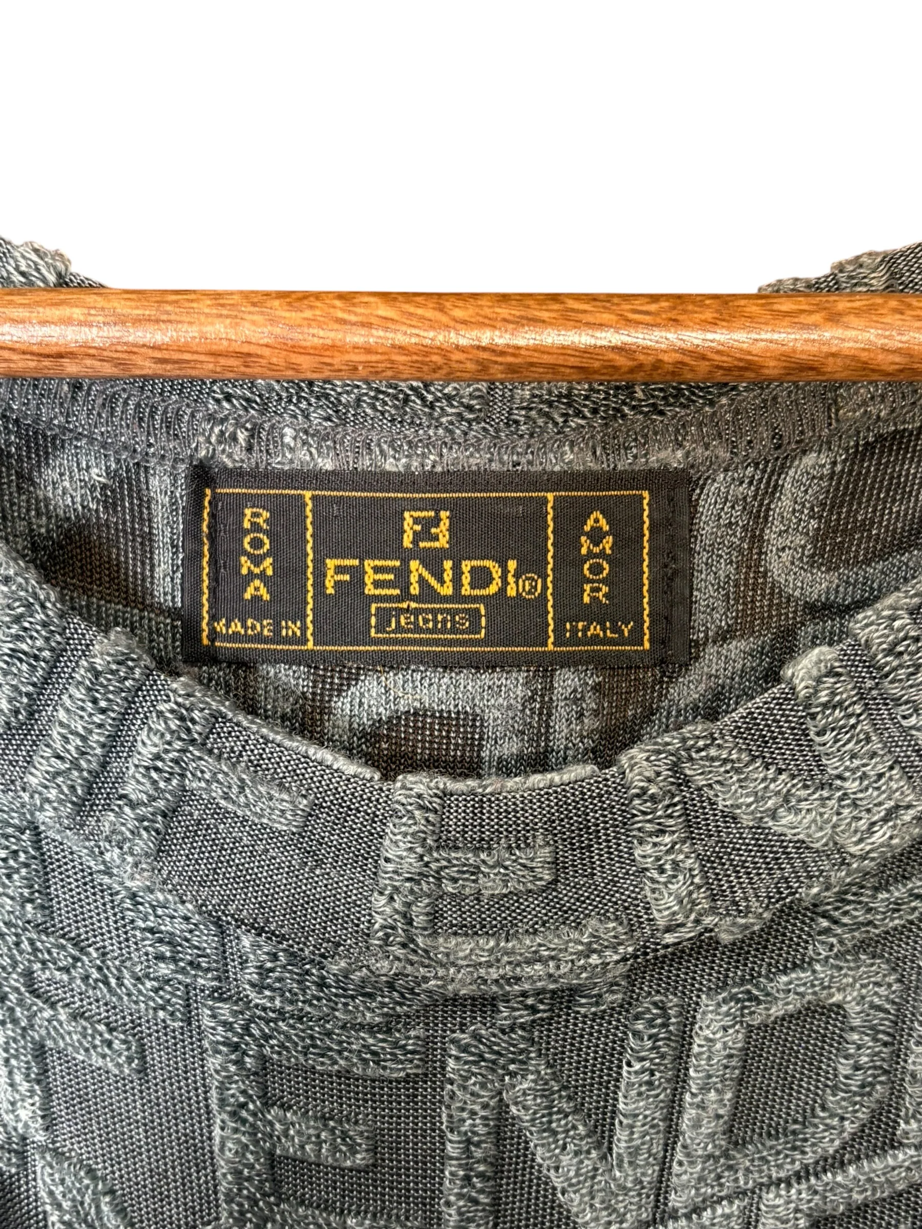 Fendi Vintage Dark Grey Logo Sweater - Image 5