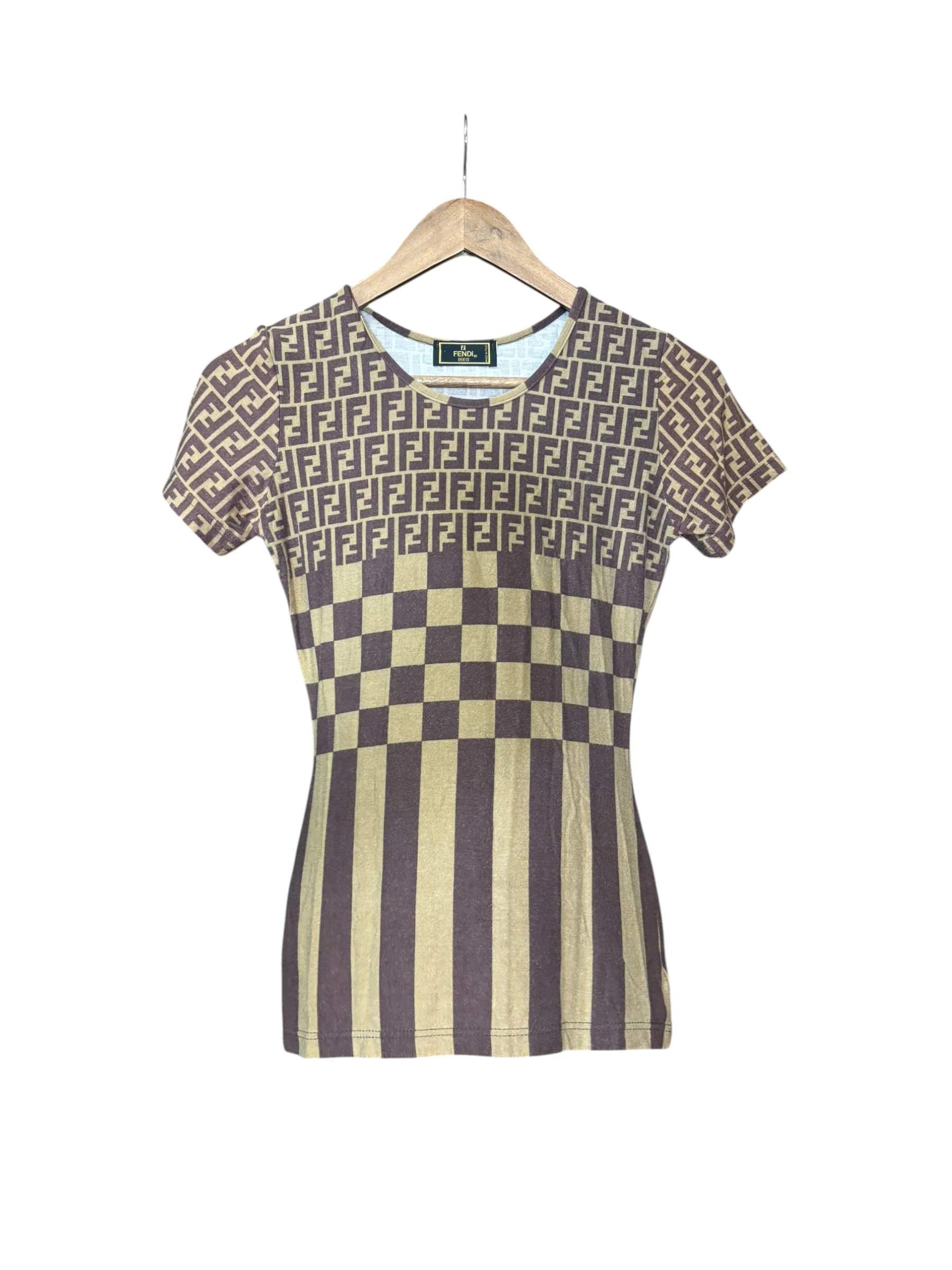 Fendi Vintage FF Multi Pattern Rayon Top