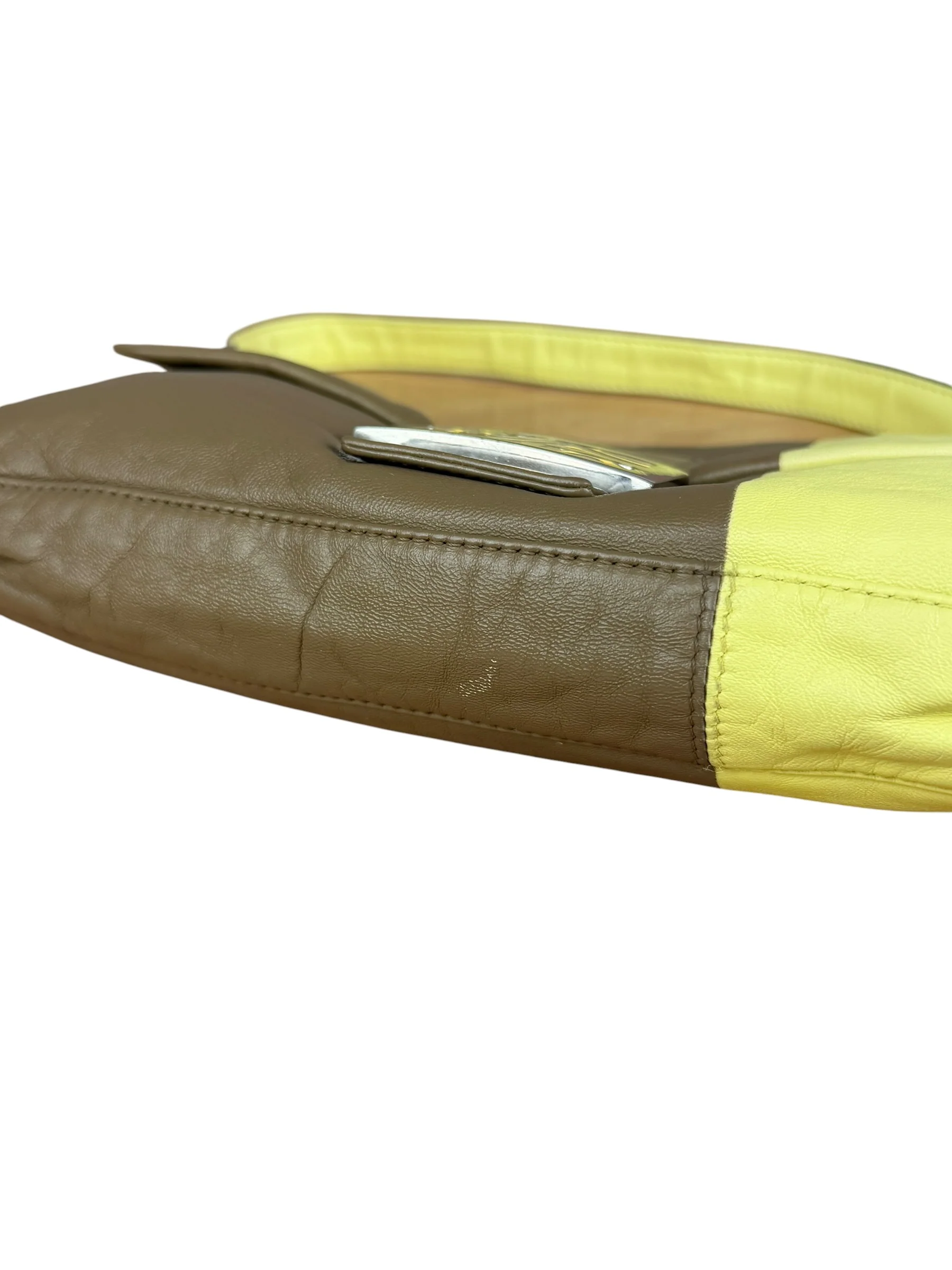 Fendi Yellow Wave Buckle Leather Baguette - Image 14
