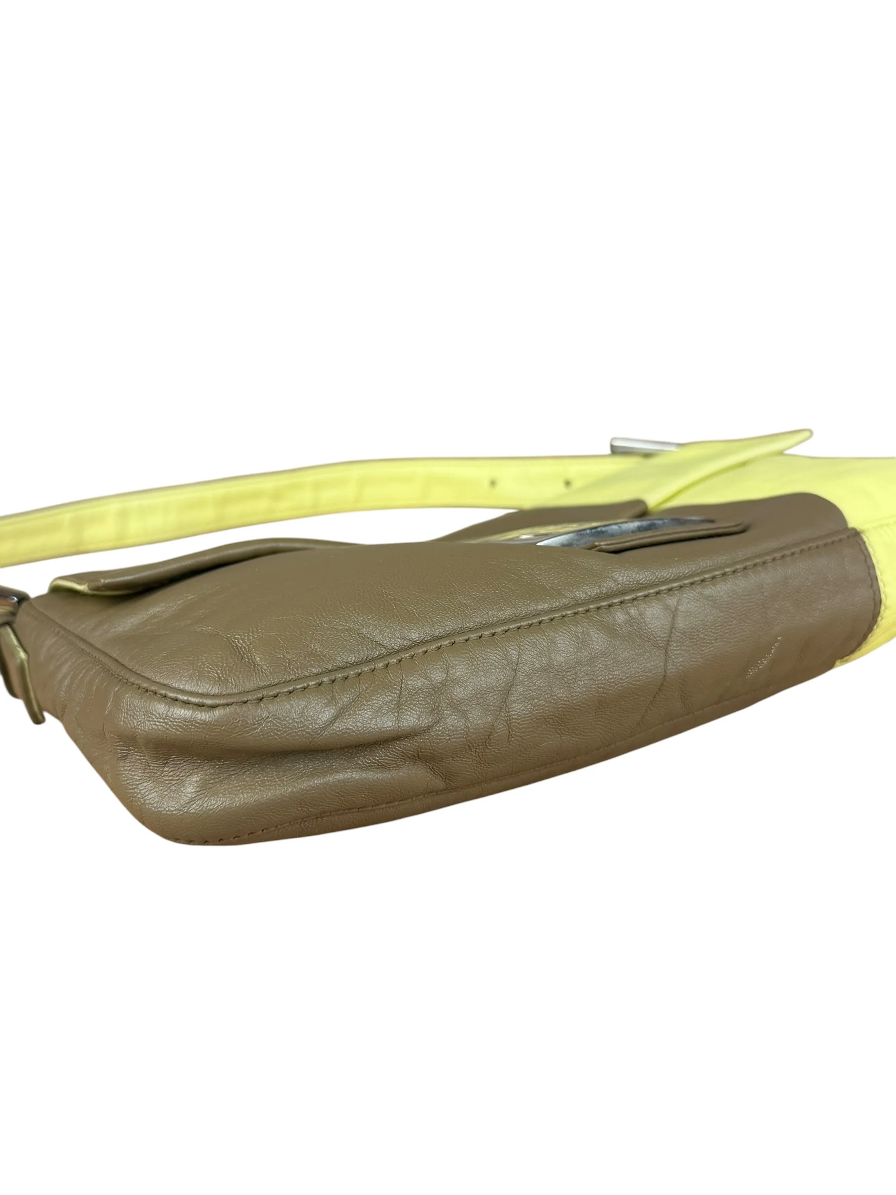 Fendi Yellow Wave Buckle Leather Baguette - Image 15