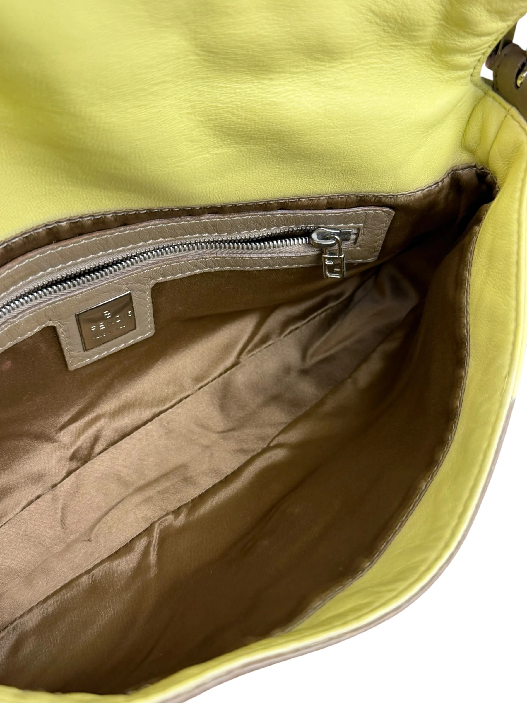 Fendi Yellow Wave Buckle Leather Baguette - Image 18