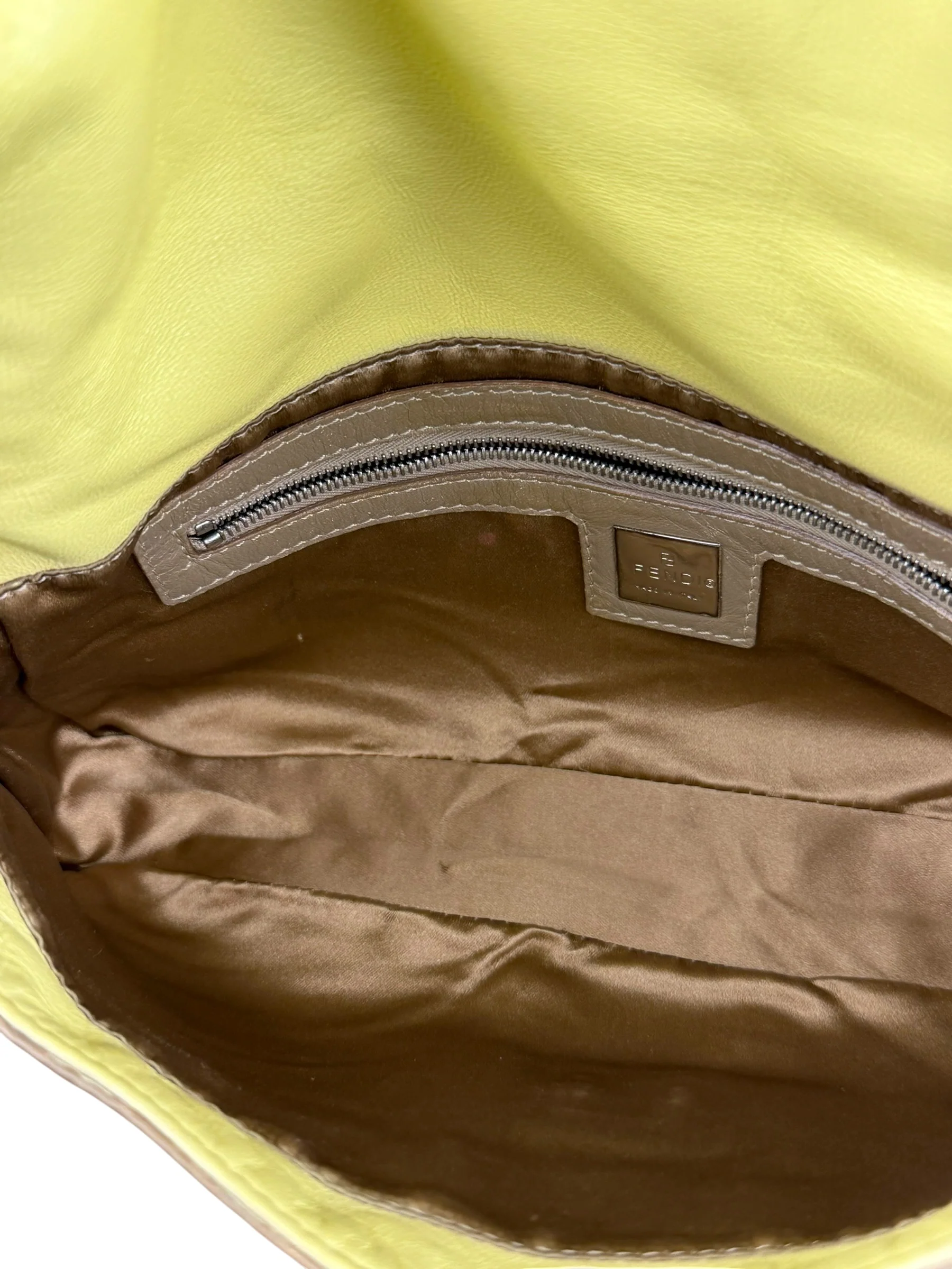 Fendi Yellow Wave Buckle Leather Baguette - Image 19