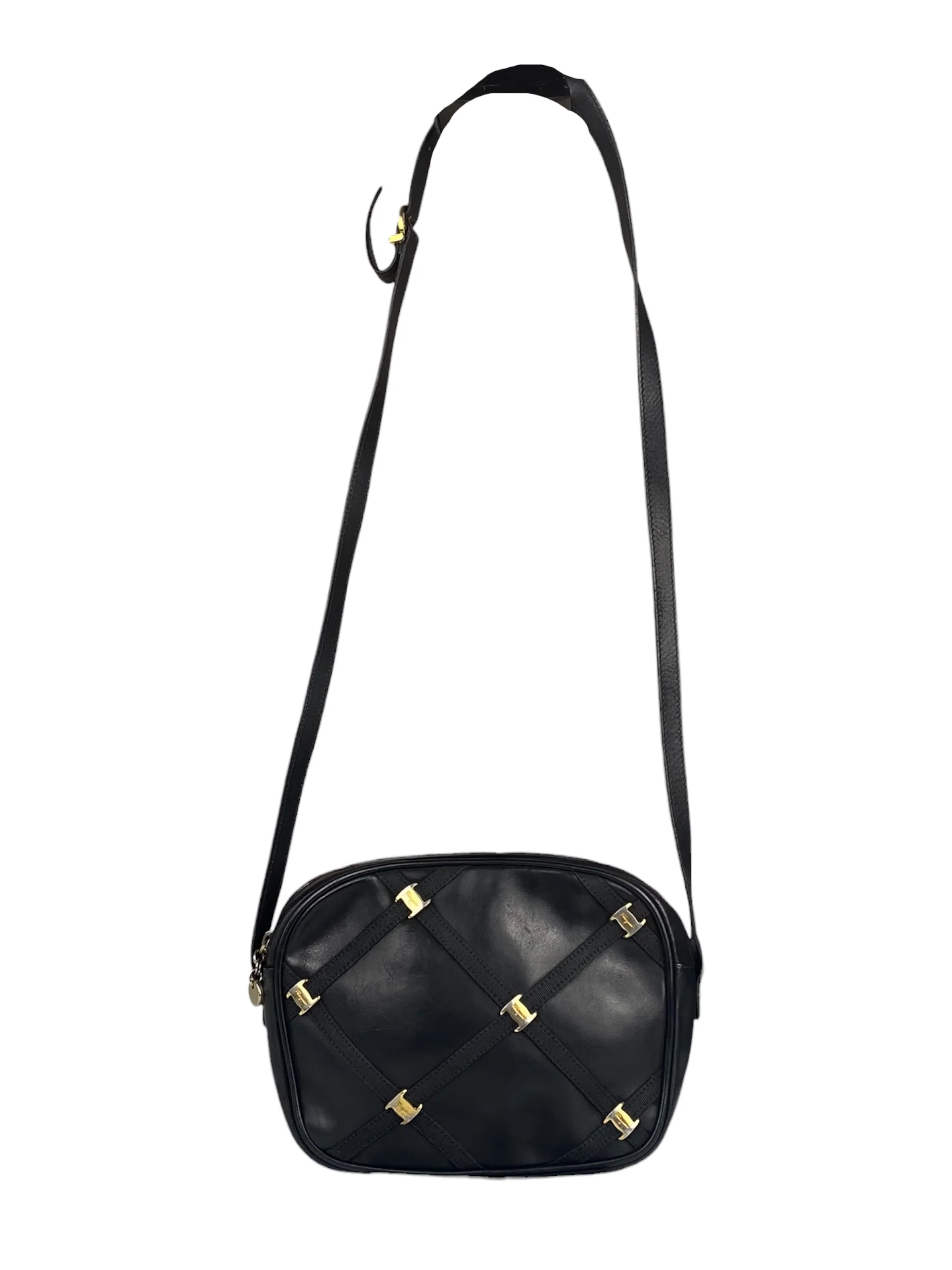 Ferragamo Black Leather Crossbody Bag - Image 2