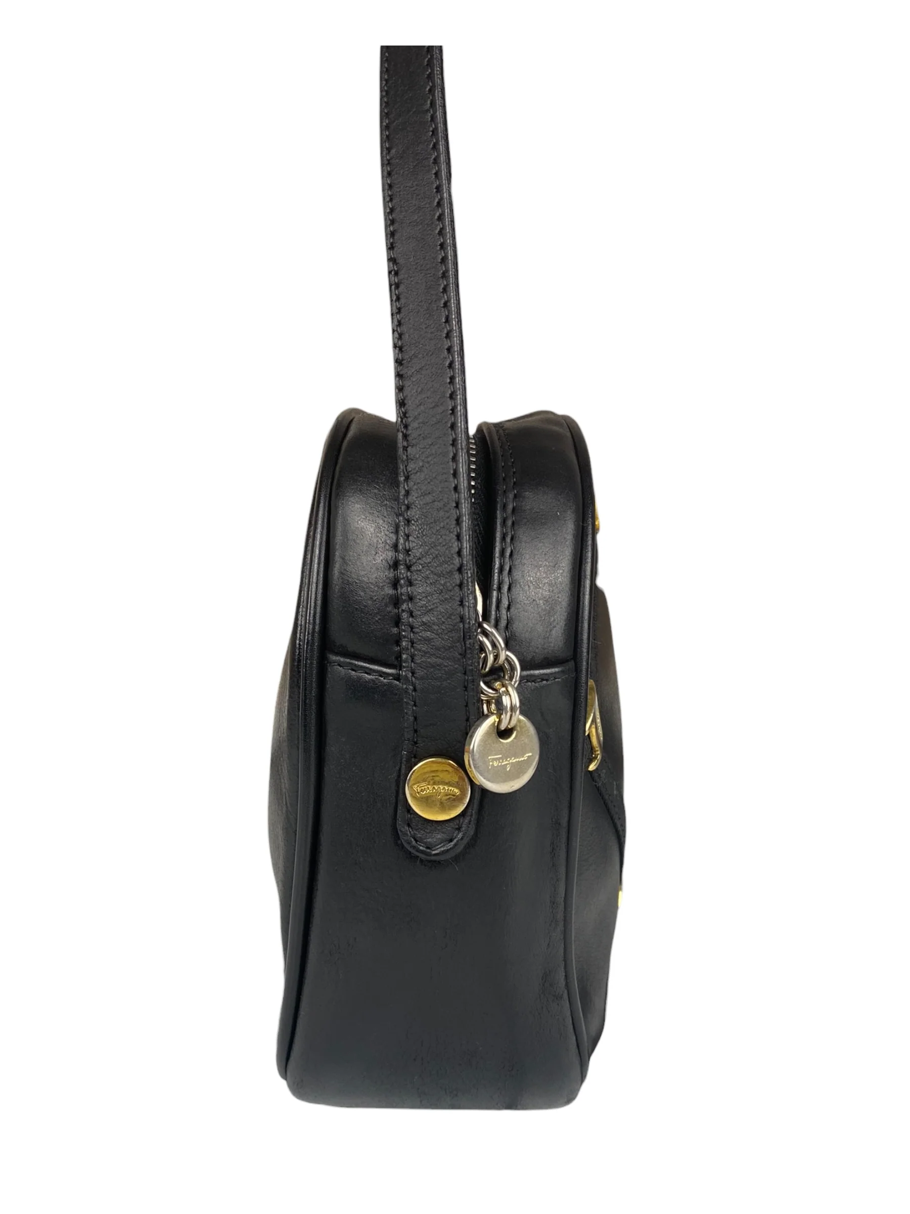 Ferragamo Black Leather Crossbody Bag - Image 4