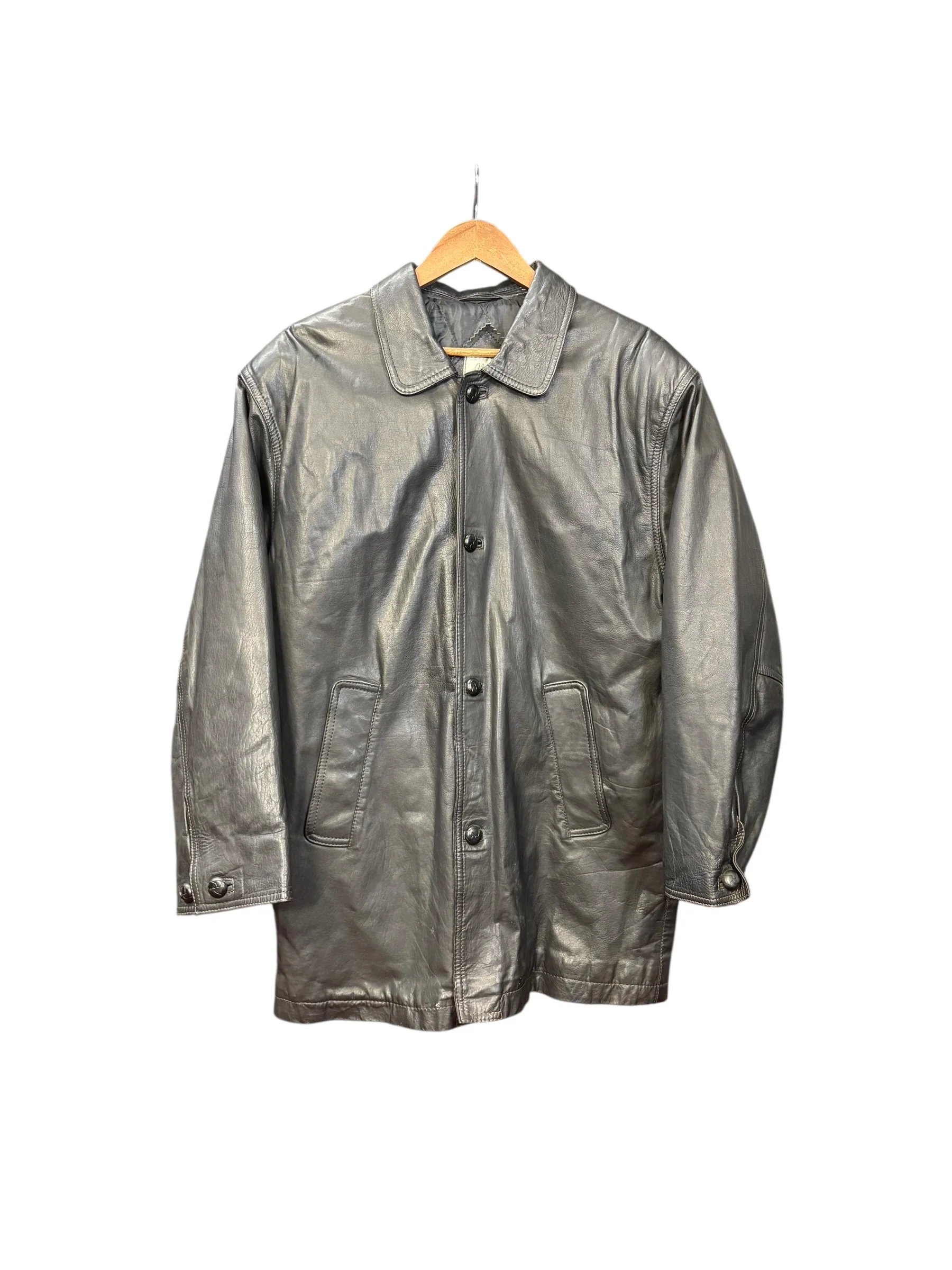 Gleman Vintage Black Leather Coat