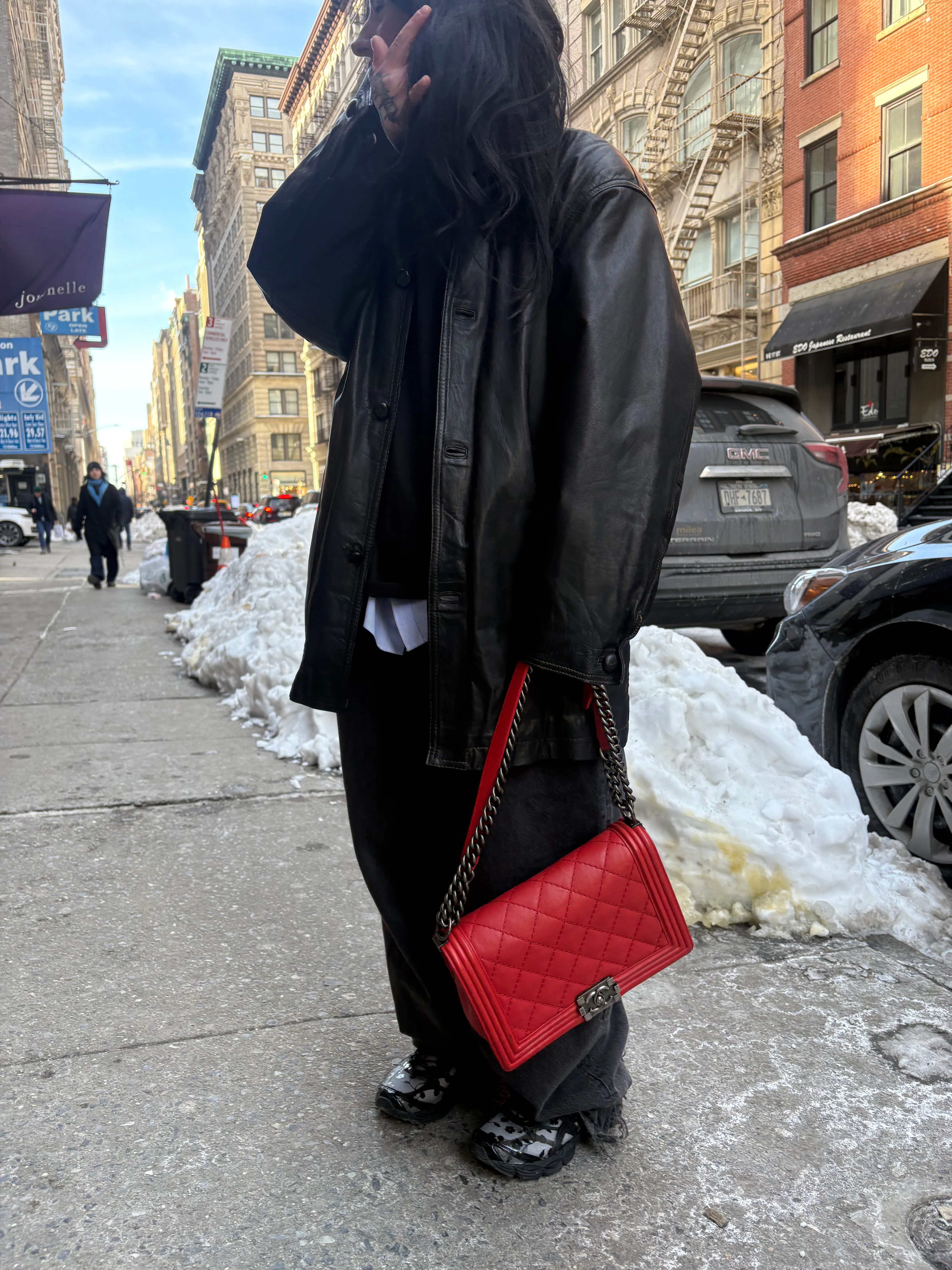 Gleman Vintage Black Leather Coat - Image 2
