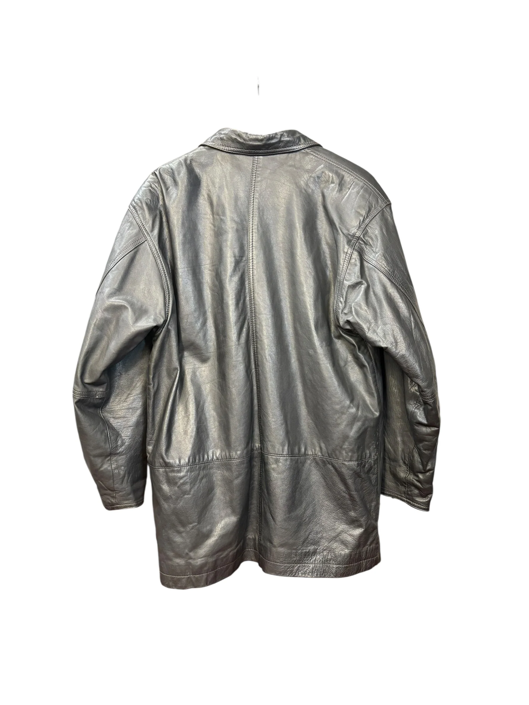 Gleman Vintage Black Leather Coat - Image 3